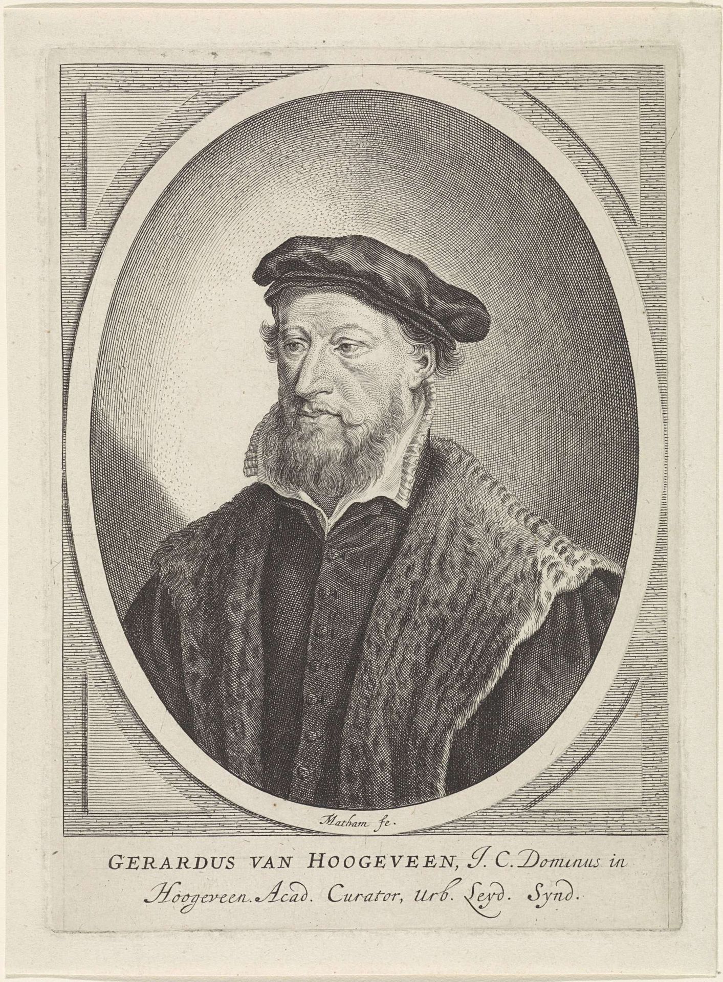 Portret van Gerardus Amelisz. van Hoogeveen by Theodor Matham