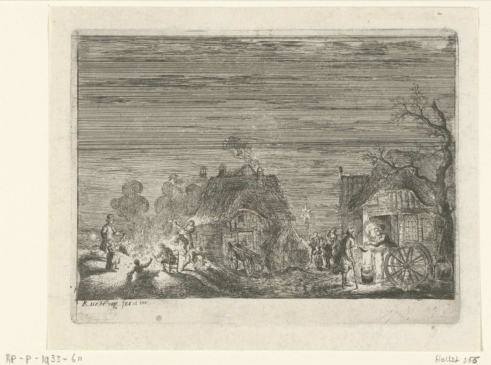 Viering van het midwinter lichtfeest by Romeyn de Hooghe