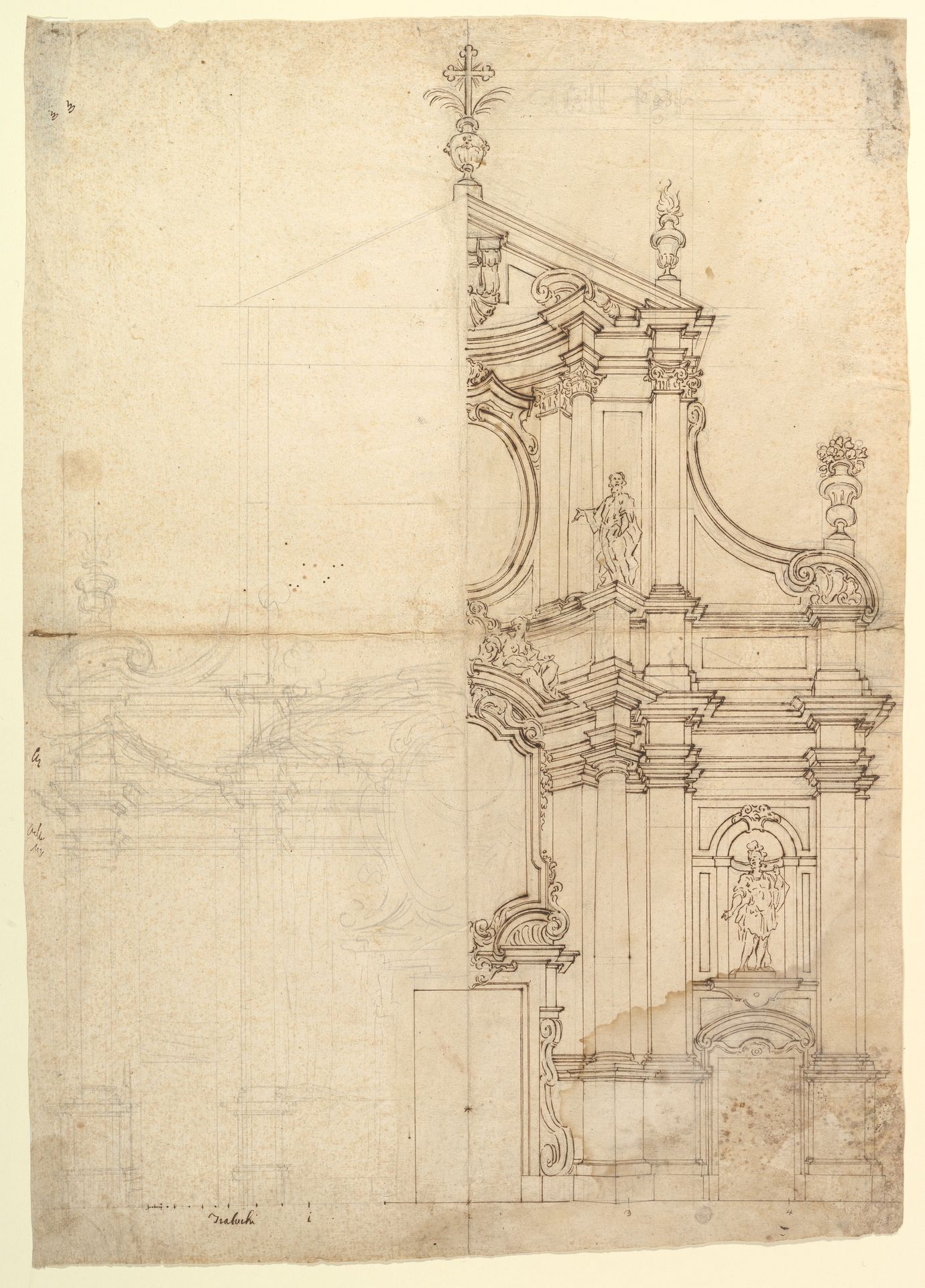 Two Alternate Design for a Church Façade by Anonymous