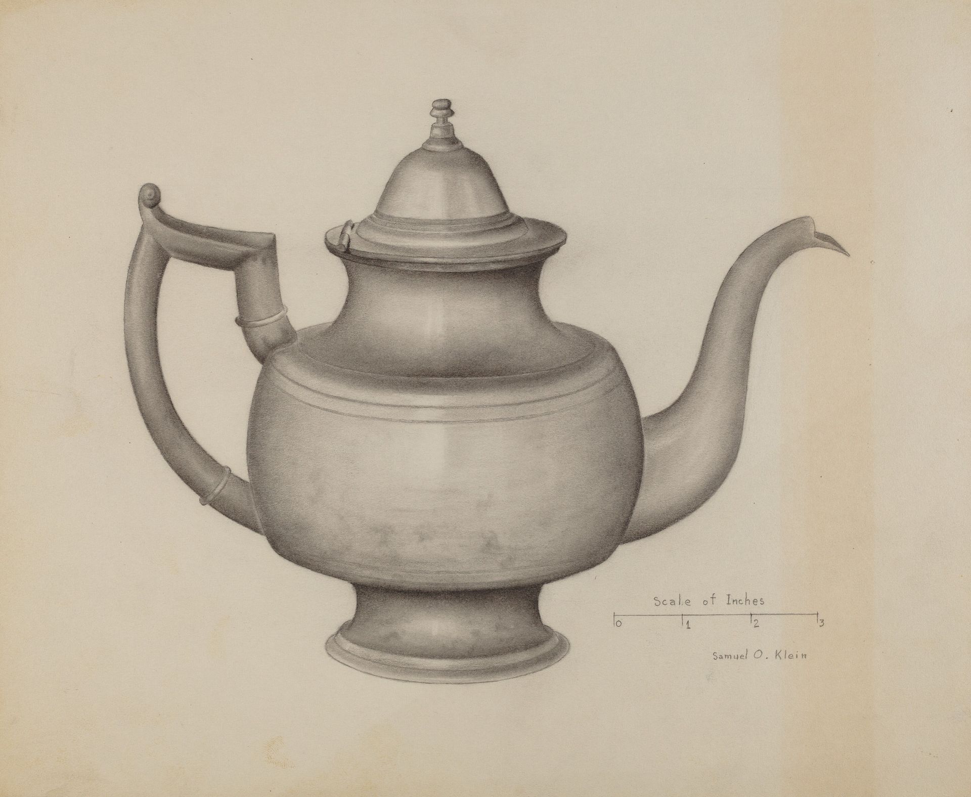Pewter Teapot by Samuel O. Klein