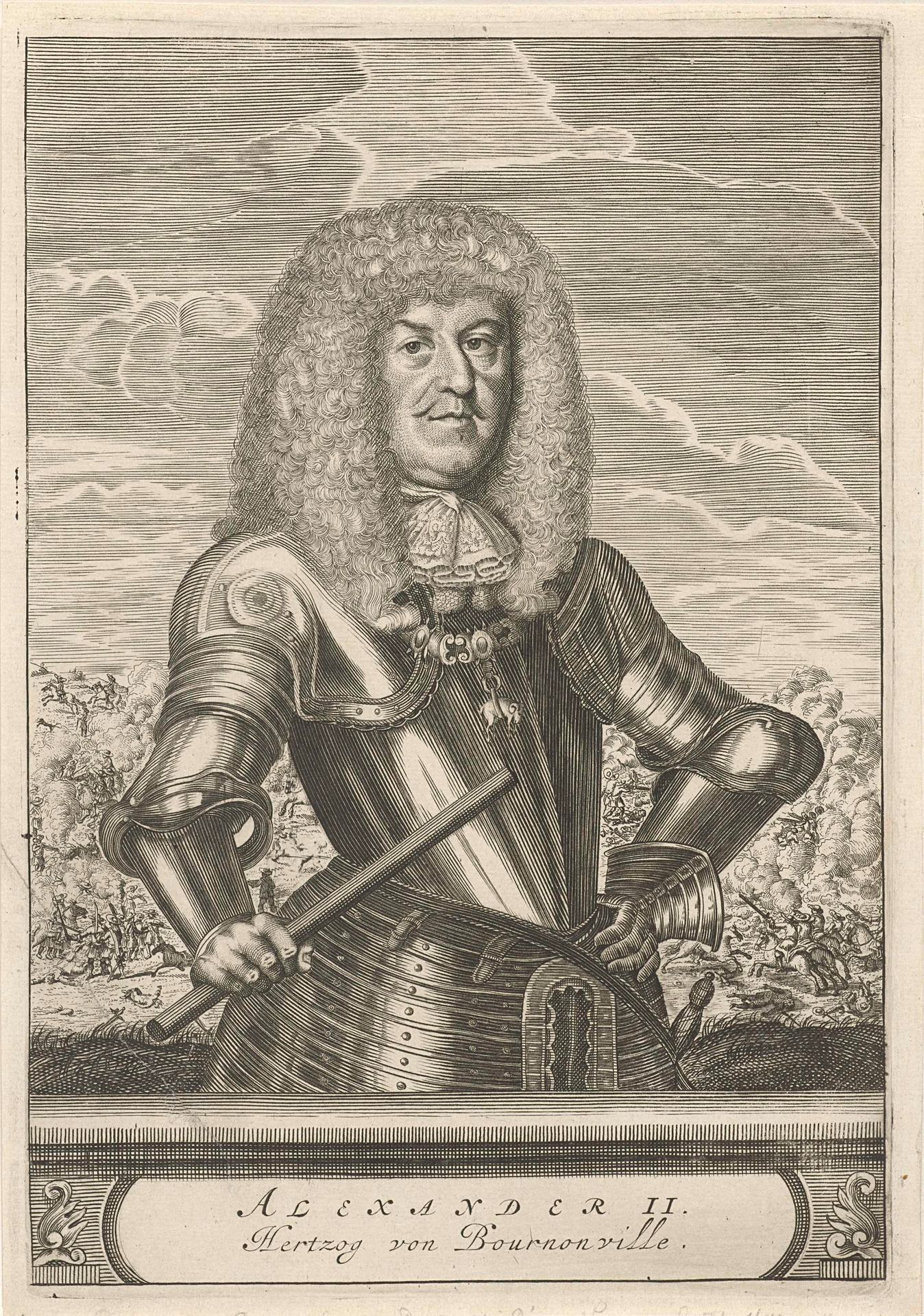 Portret van Alexander Hippolyte II, hertog van Bournonville by Christiaan Hagen