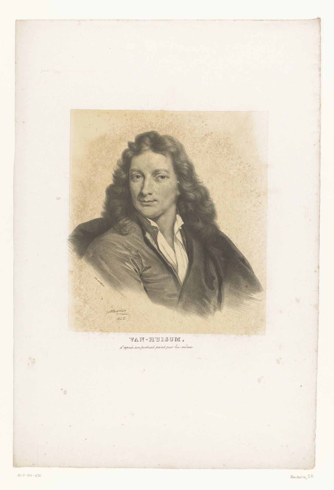 Portret van Jan van Huysum by Jean-Baptiste Mauzaisse