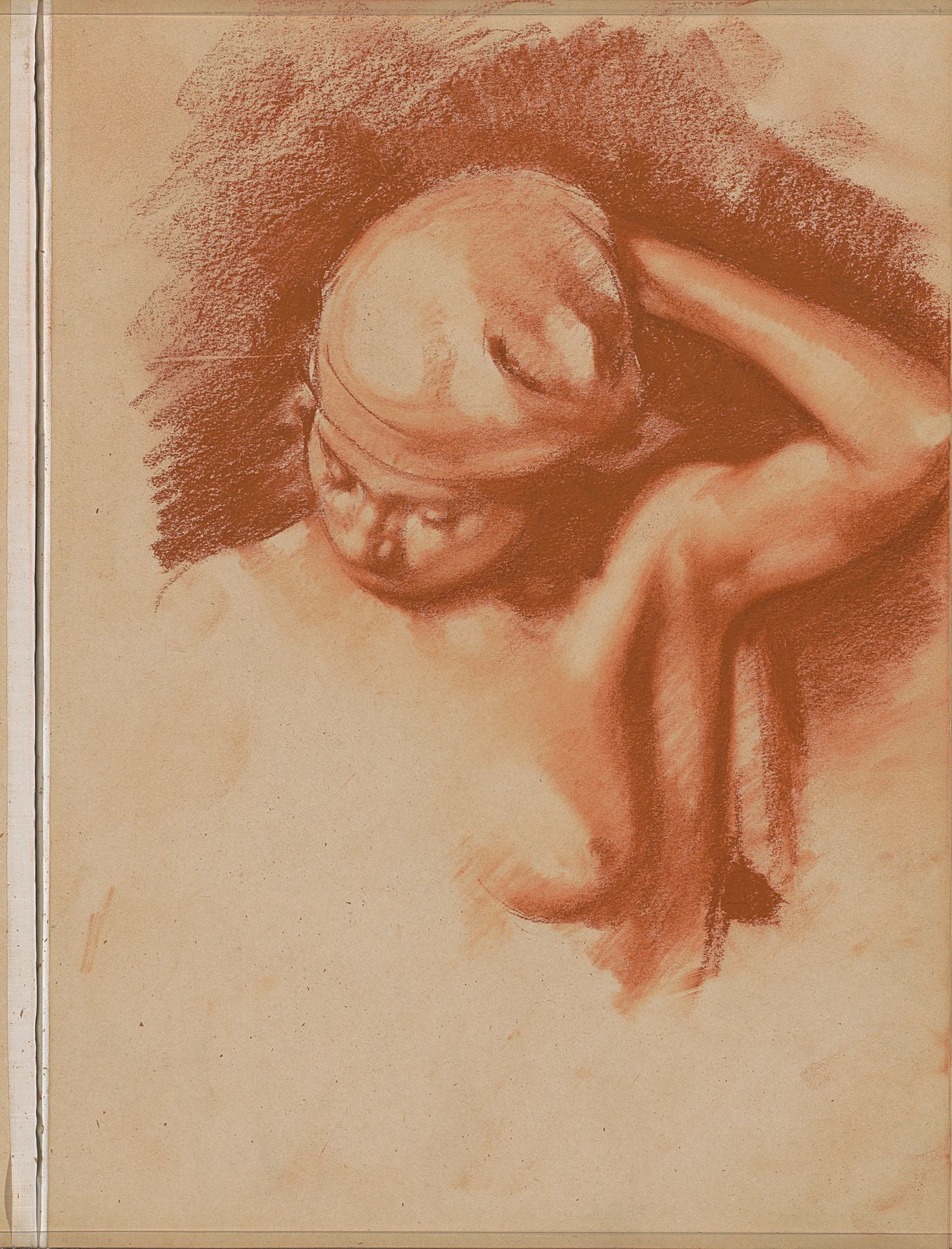 Vrouwelijk naakt met opgeheven linkerarm by Willem Witsen