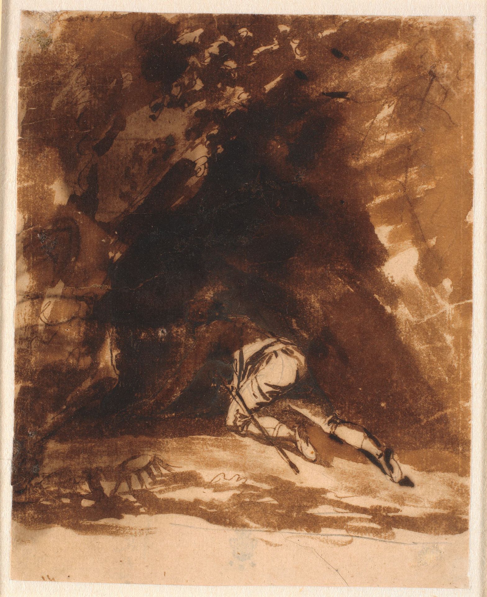 Niels Klim kryber ind i hulen by Nicolai Abildgaard
