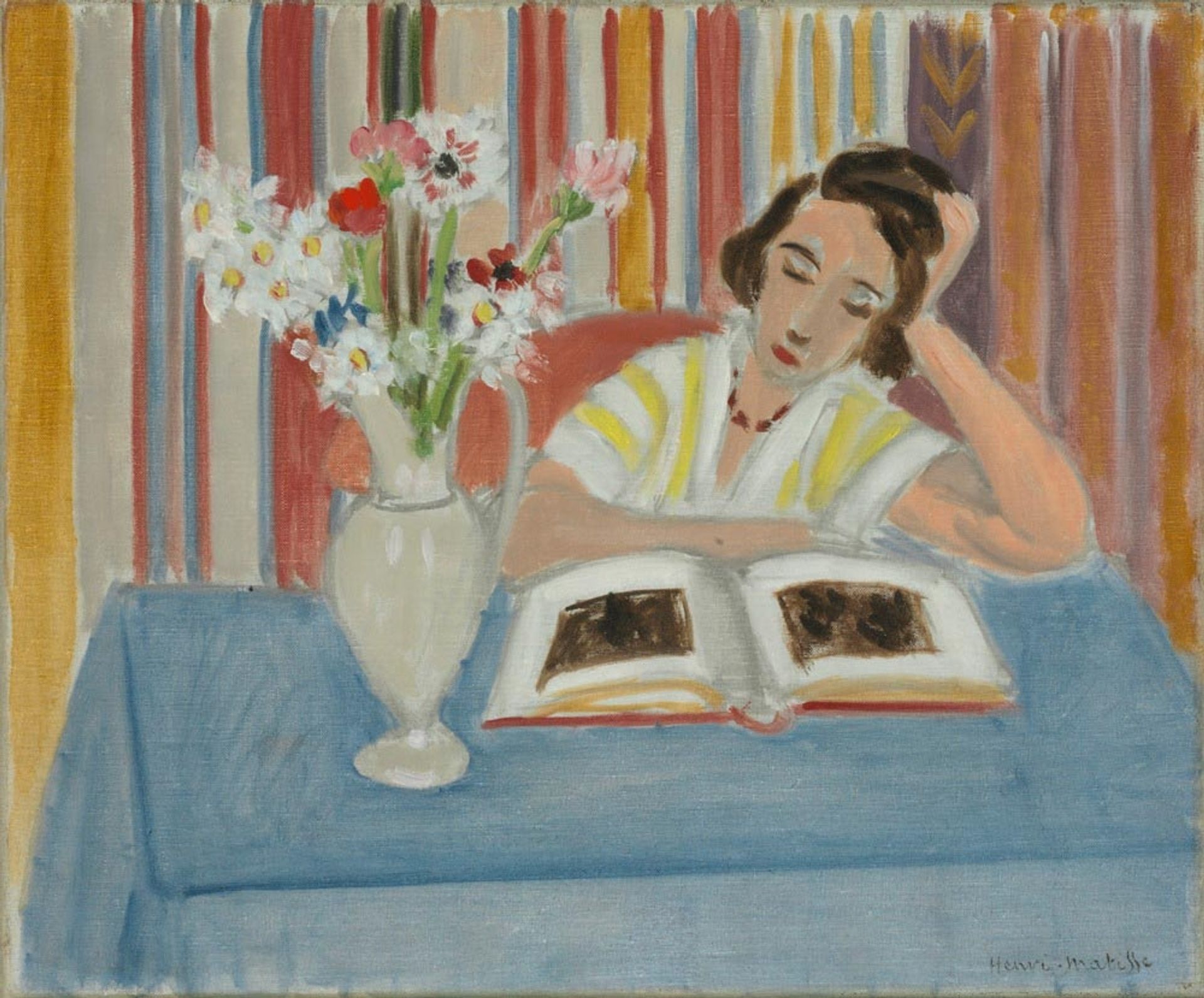 Girl Reading, Vase of Flowers by Henri Matisse