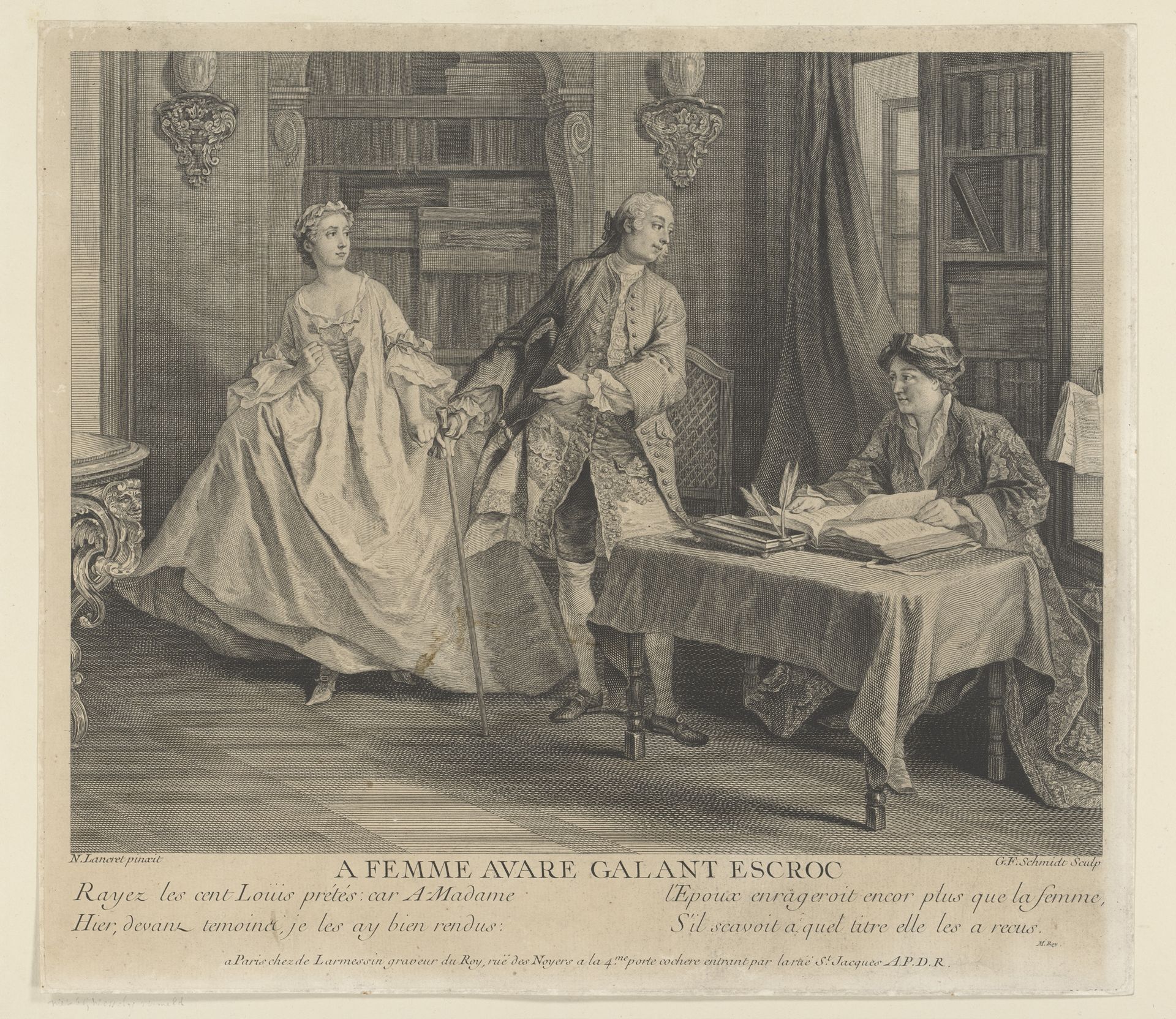 Voor een gierige vrouw een schurk als aanbidder by Georg Friedrich Schmidt