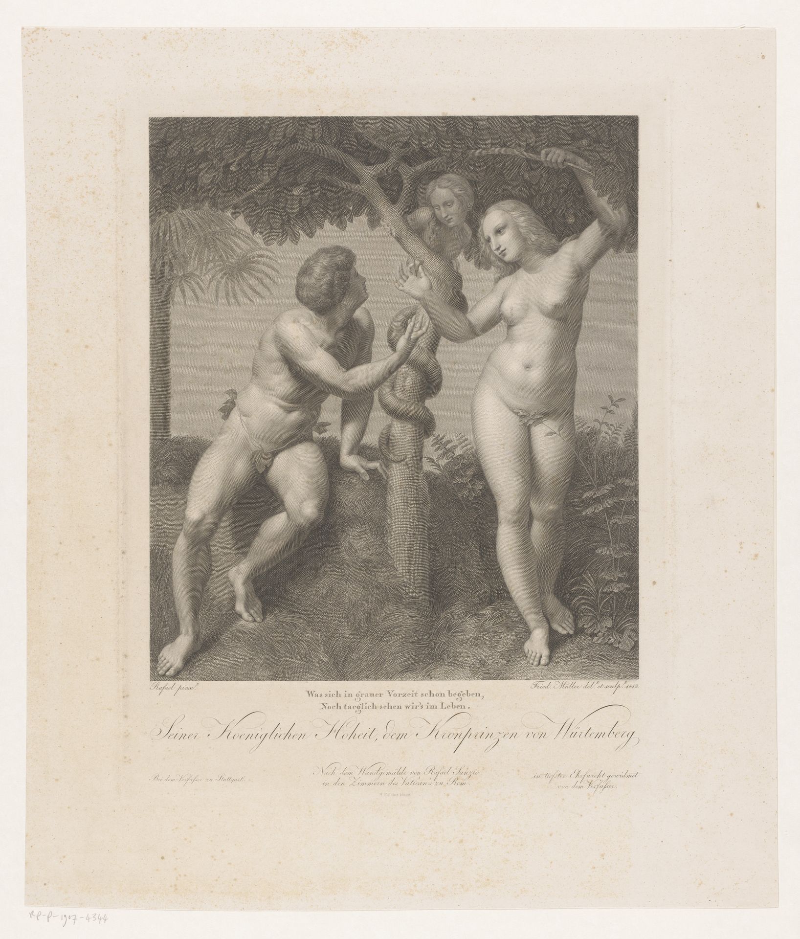 Adam en Eva by Johann Friedrich Wilhelm Müller