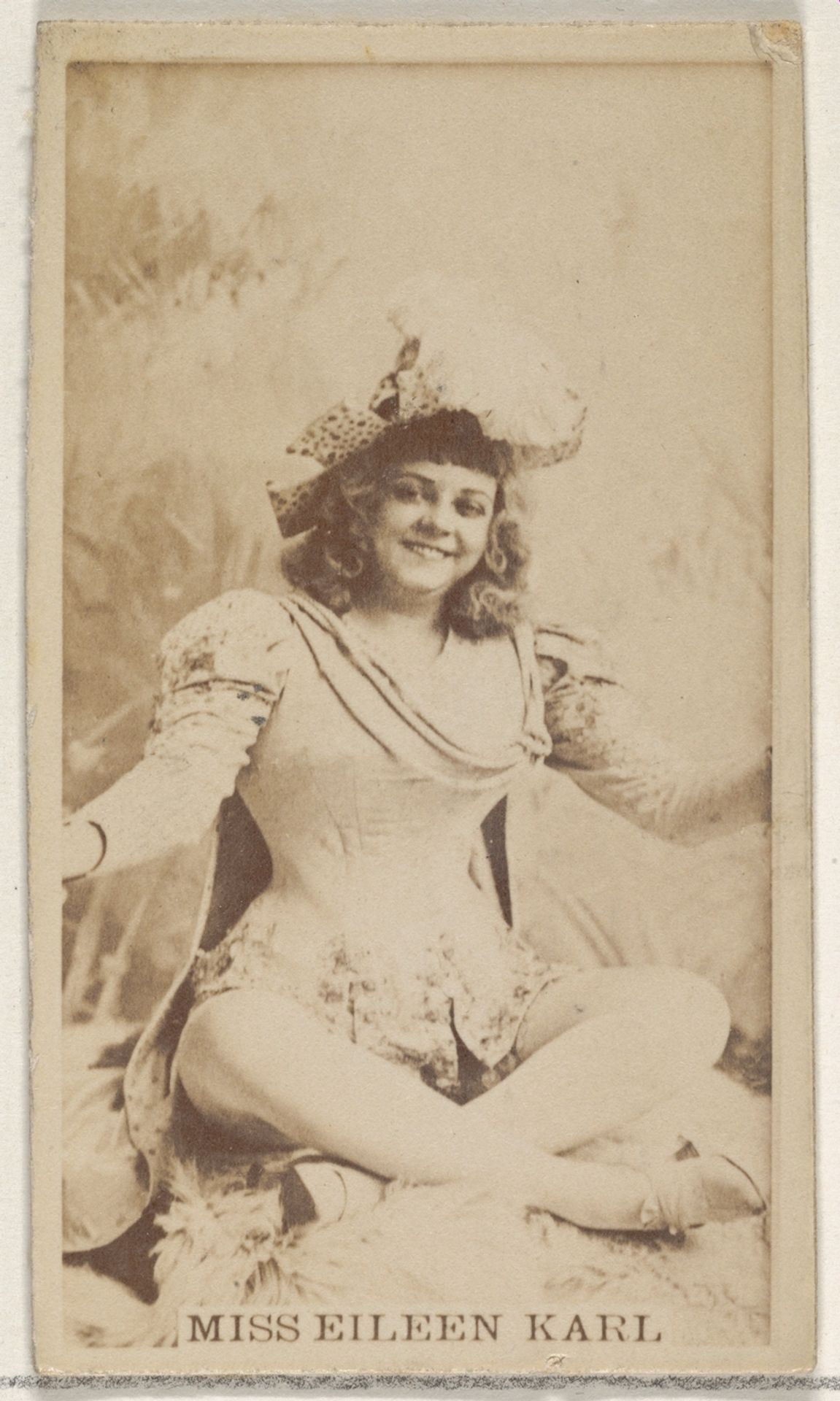 Miss Eileen Karl, from the Actors and Actresses series (N45, Type 8) for Virginia Brights Cigarettes by Allen & Ginter