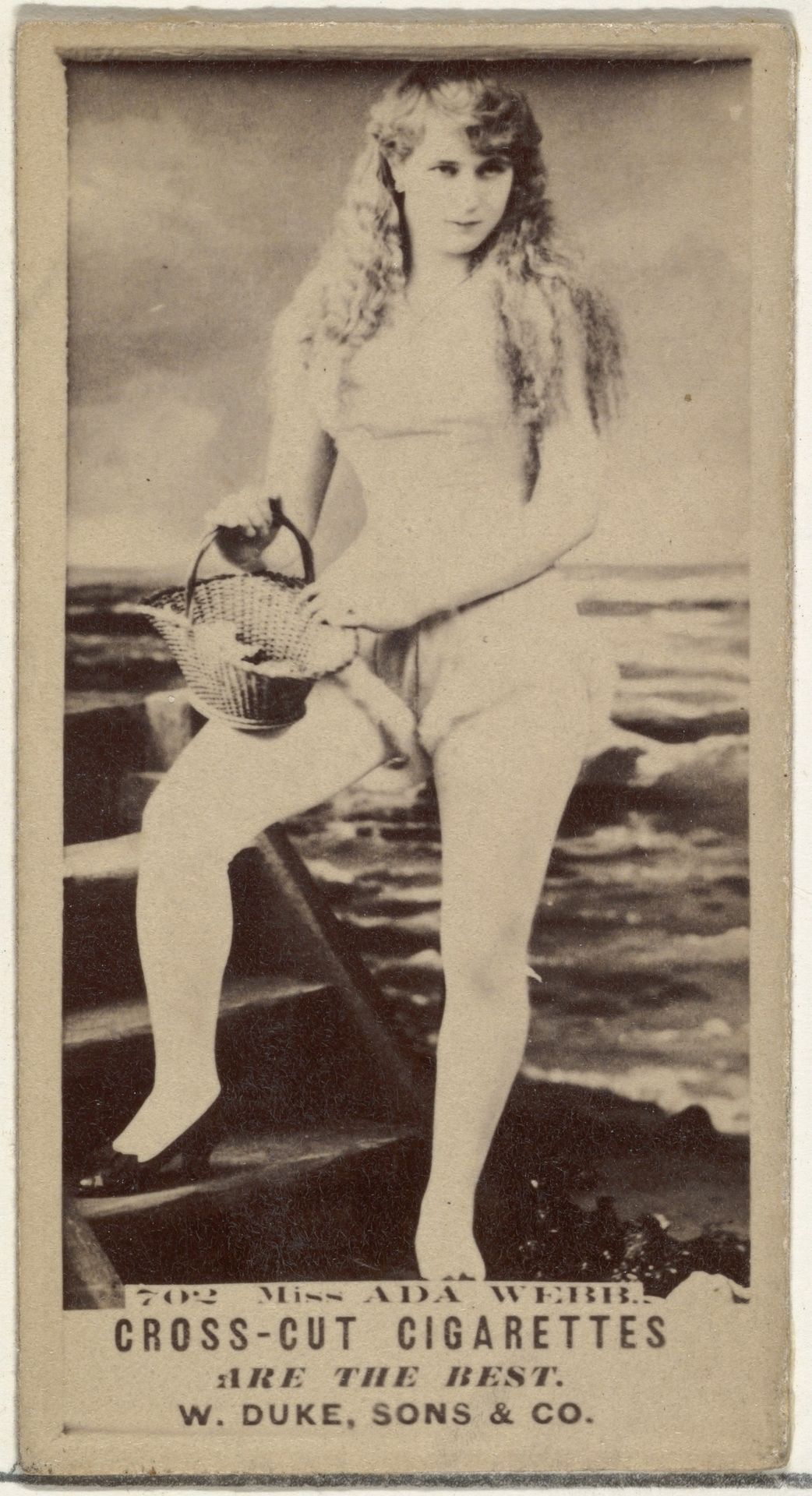 Card Number 702, Ada Webb, from the Actors and Actresses series (N145-3) issued by Duke Sons & Co. to promote Cross Cut Cigarettes by W. Duke, Sons & Co.