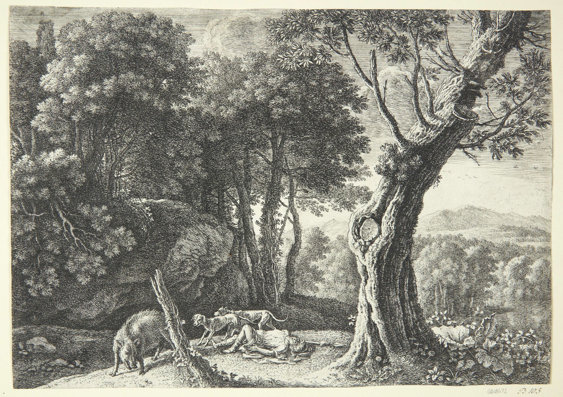 Adonis' død by Herman van Swanevelt
