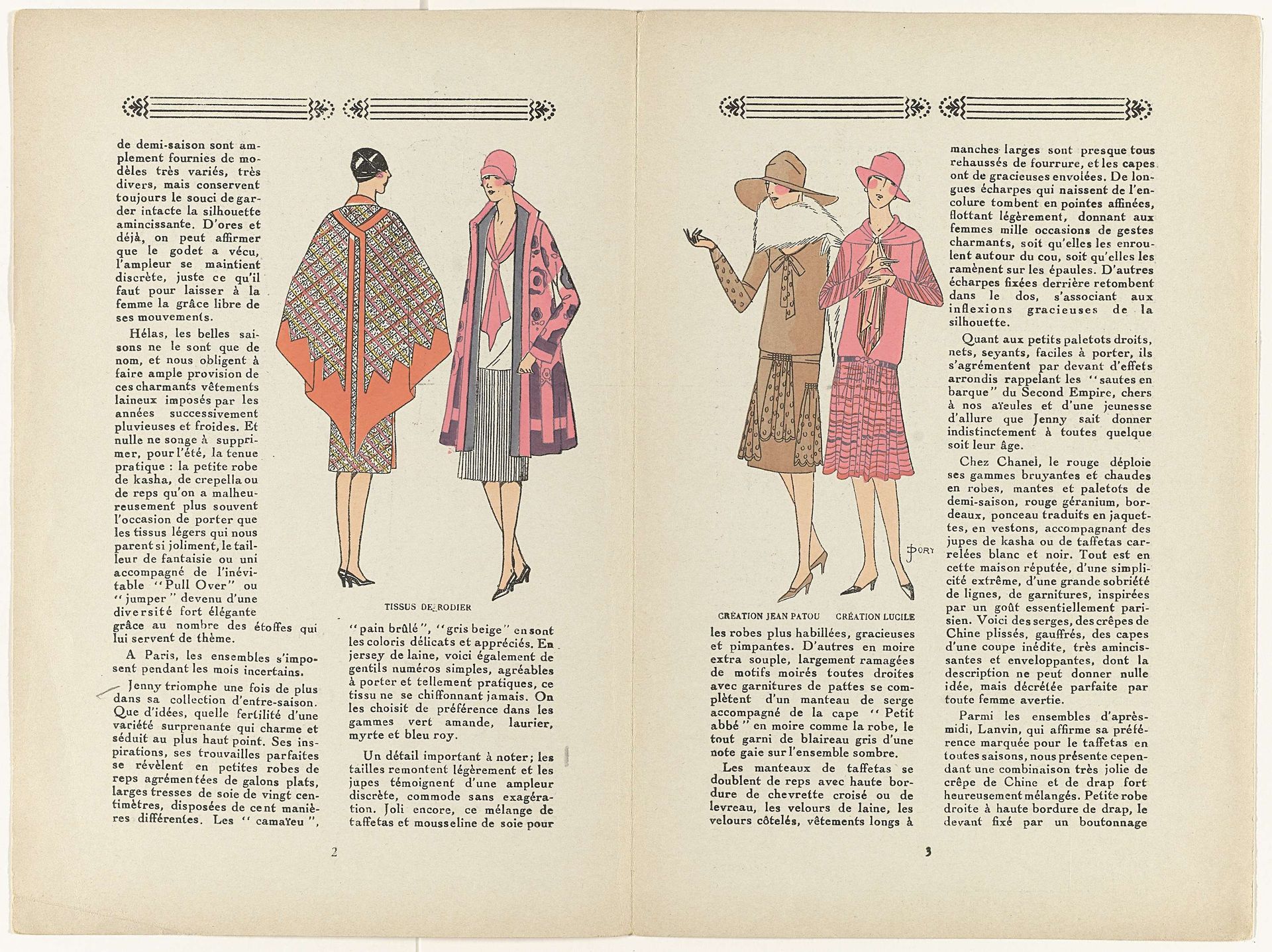 Très Parisien, 1927 : TISSUS DE RODIER (...) by J. Dory