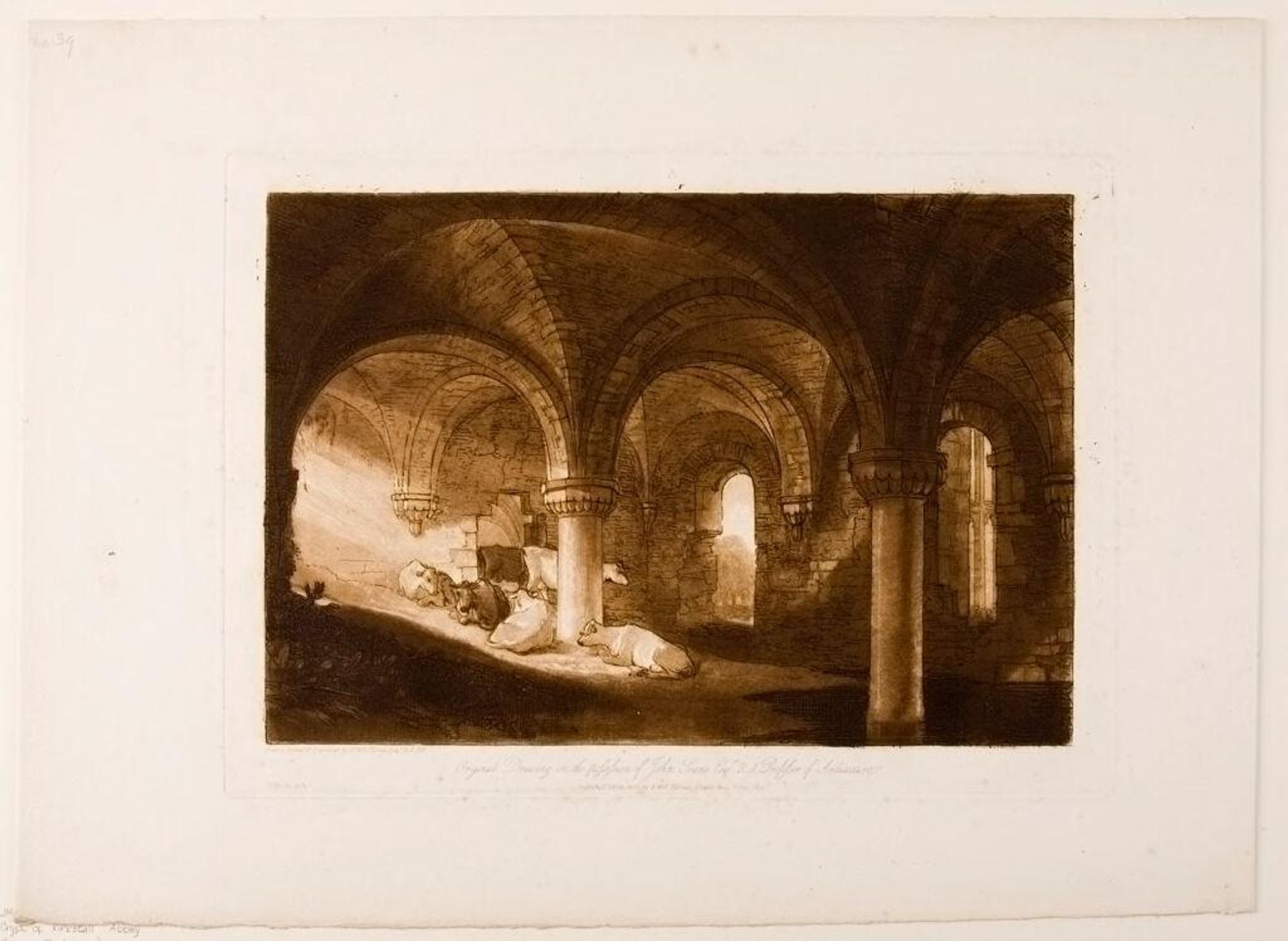 Crypt of Kirkstall Abbey by Joseph Mallord William Turner