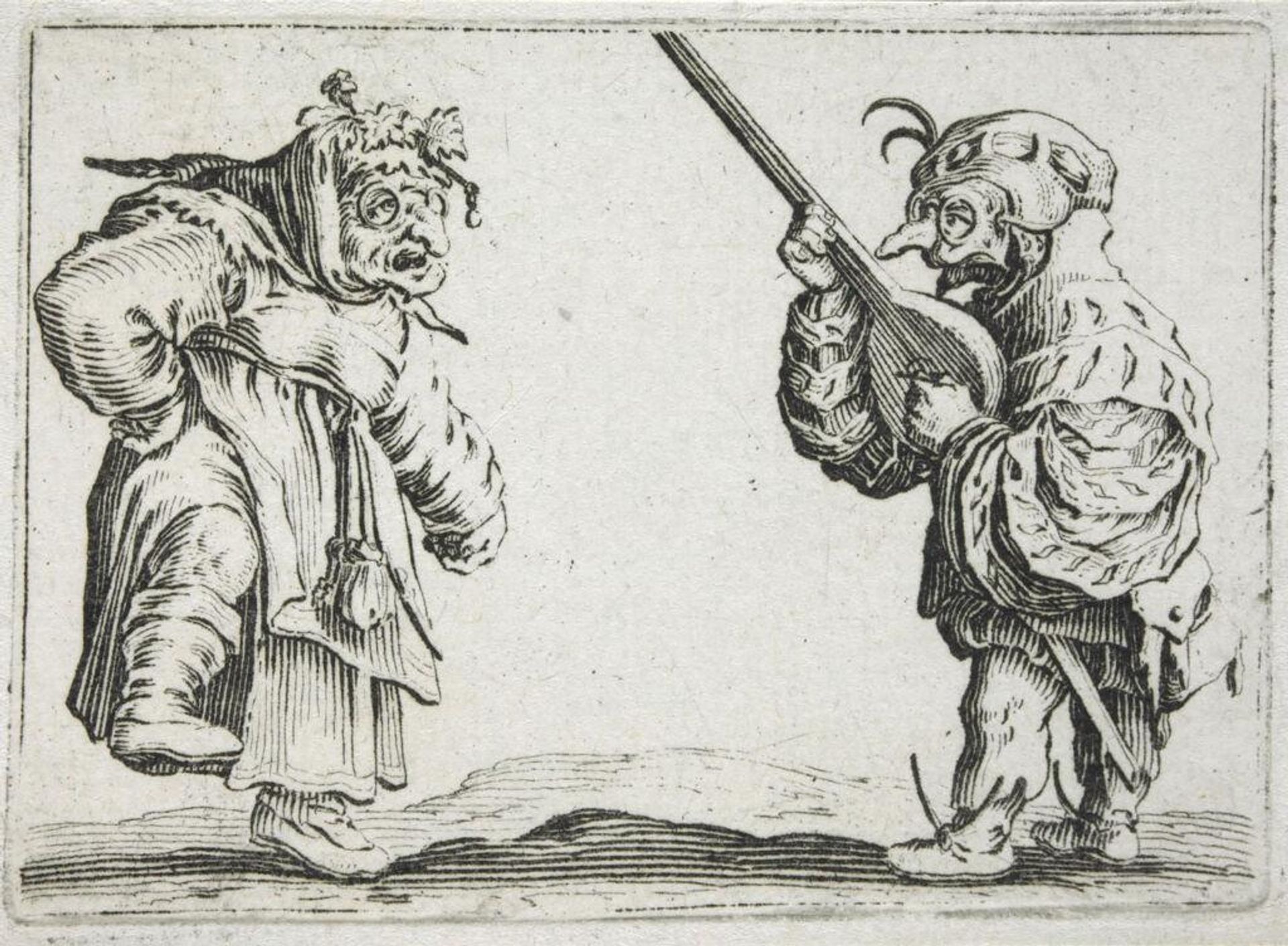 Dancers, the Man with a Lute by Jacques Callot