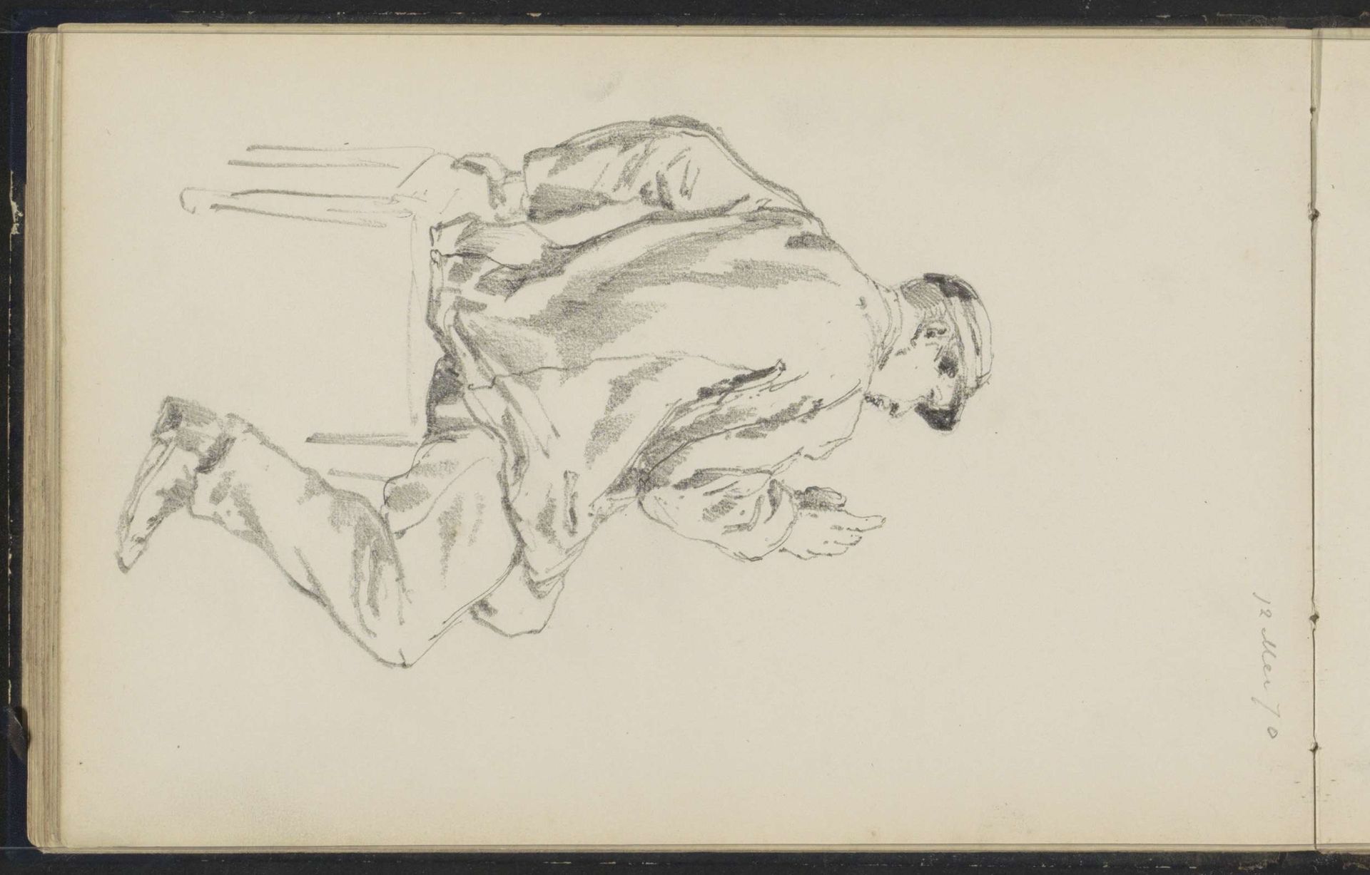 Zittende man op een stoel by Cornelis Springer