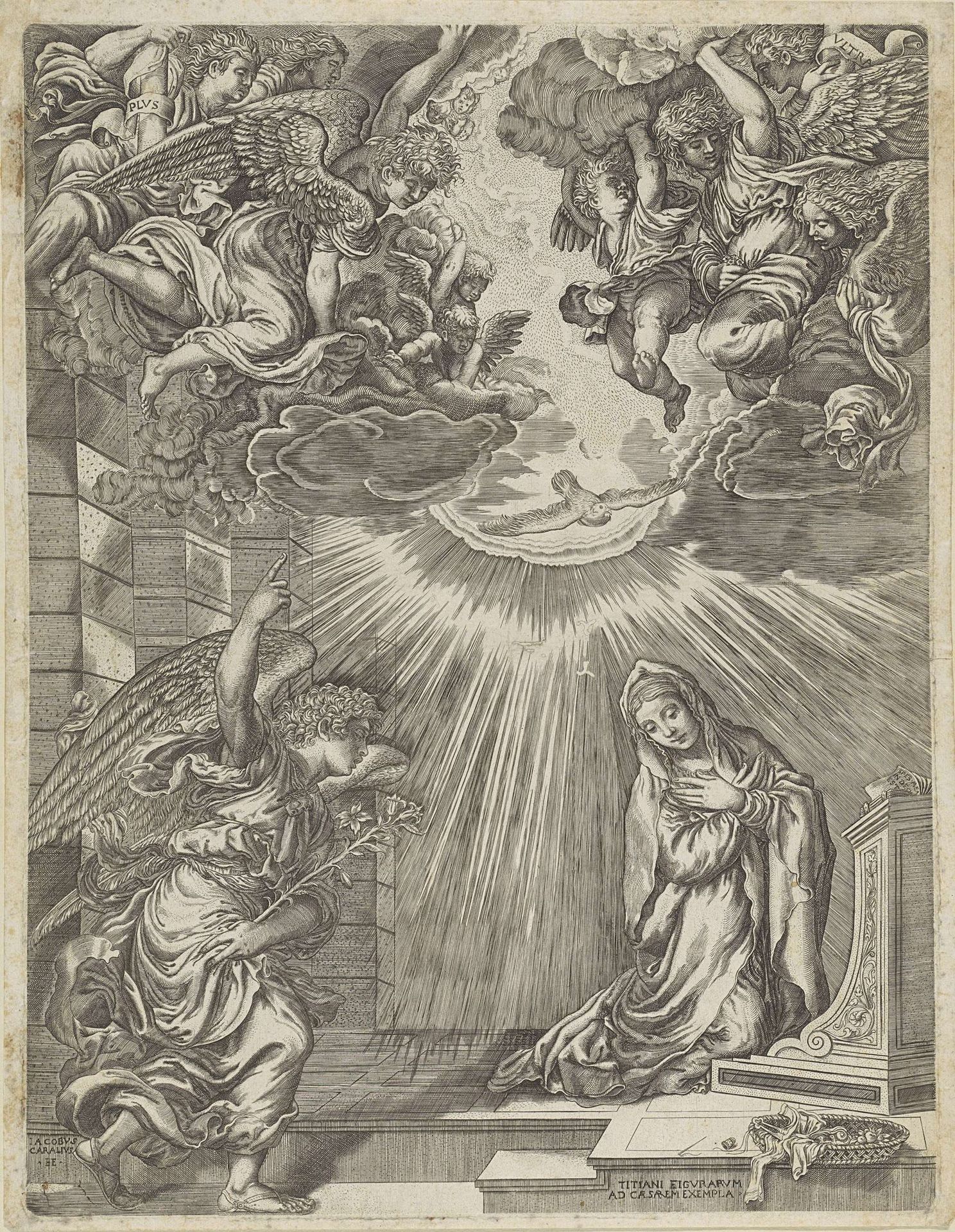 Annunciatie by Giovanni Jacopo Caraglio