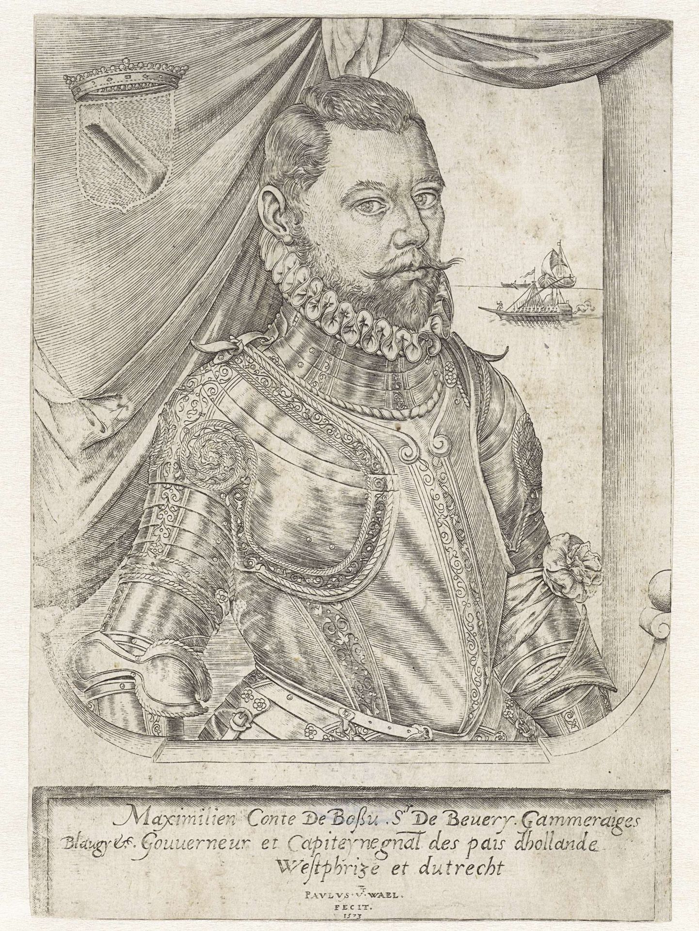 Portret van Maximiliaan de Hennin, graaf van Bossu by Paulus van Wtewael