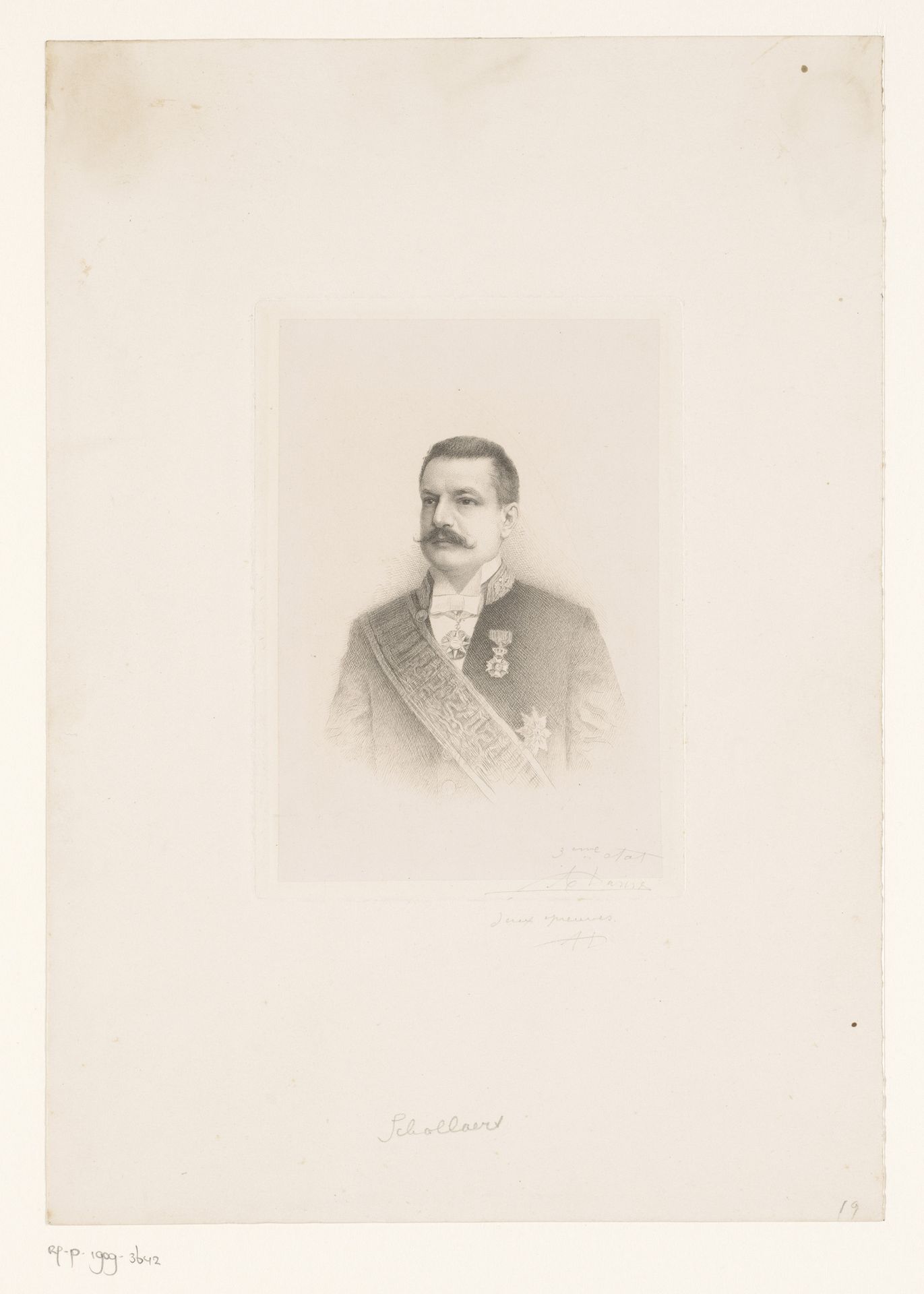 Portret van Frans Schollaert by Auguste Danse