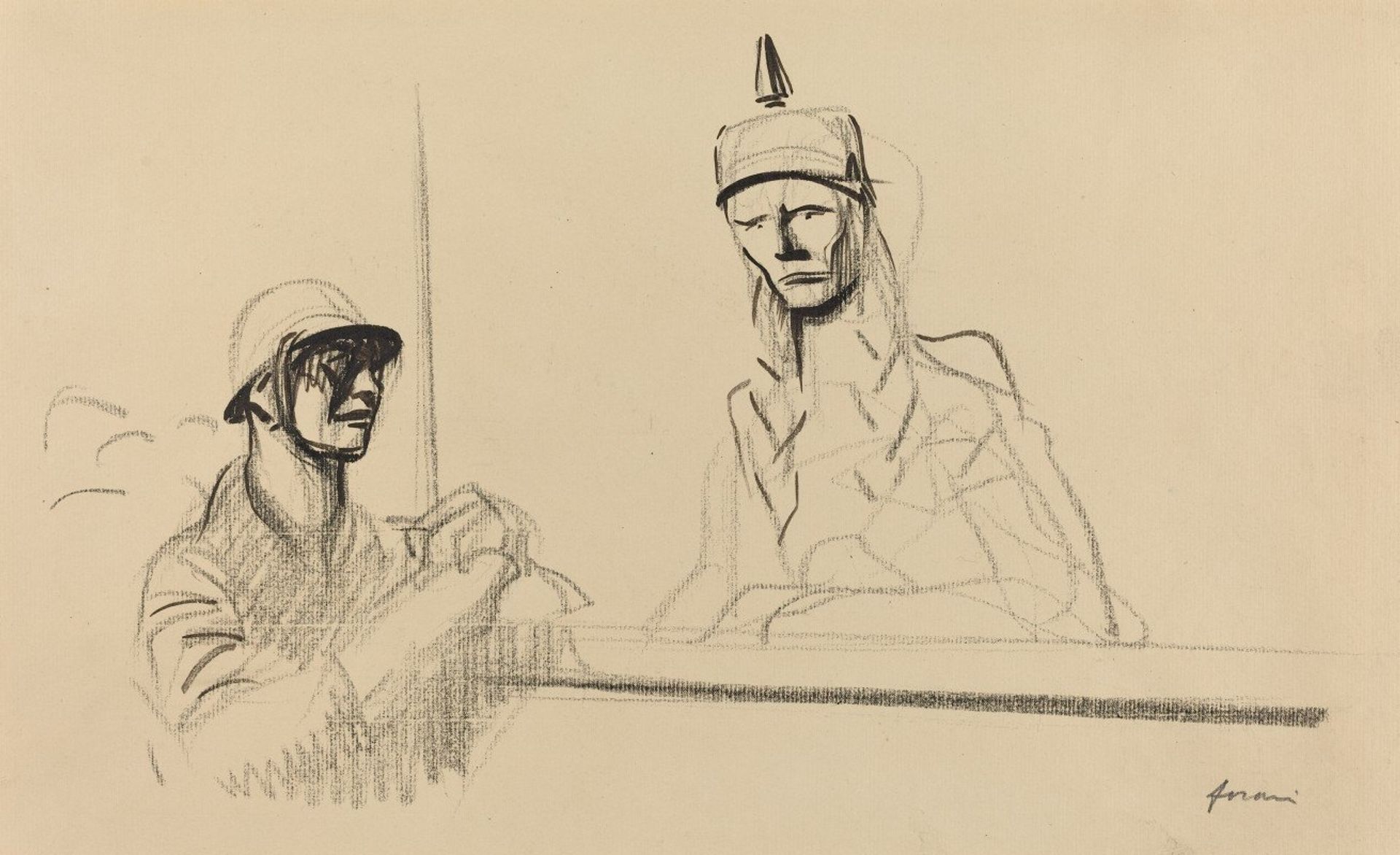 French Soldier Addressing Germania by Jean-Louis Forain