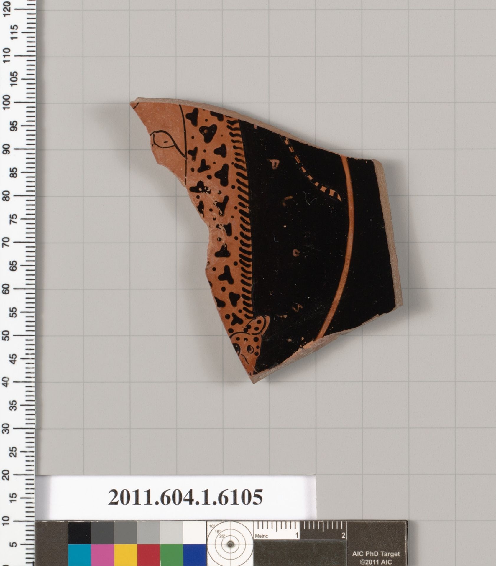 Terracotta fragment of a kylix (drinking cup) by Apollodoros