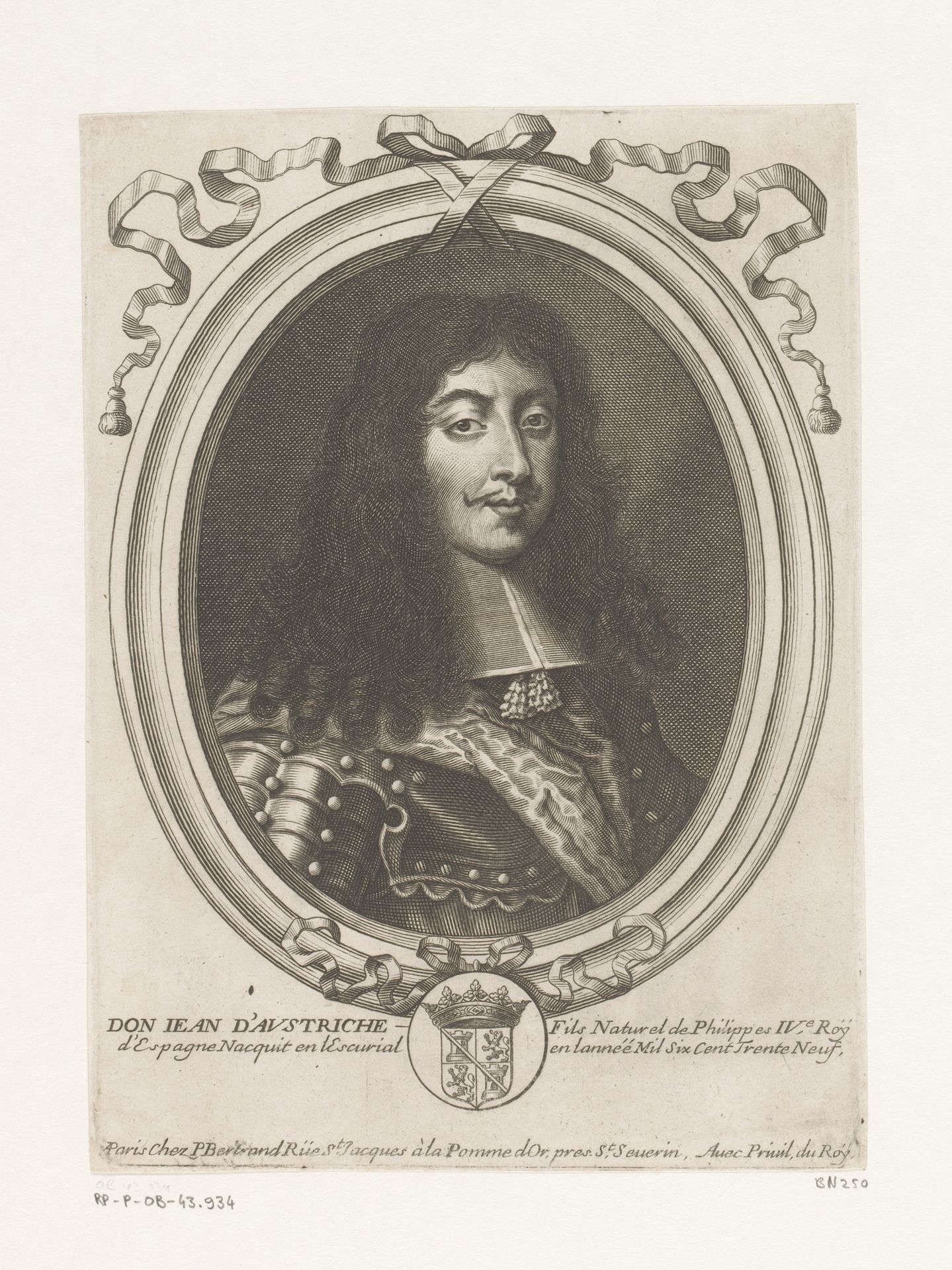 Portret van Don Juan van Oostenrijk by Nicolas de (I) Larmessin