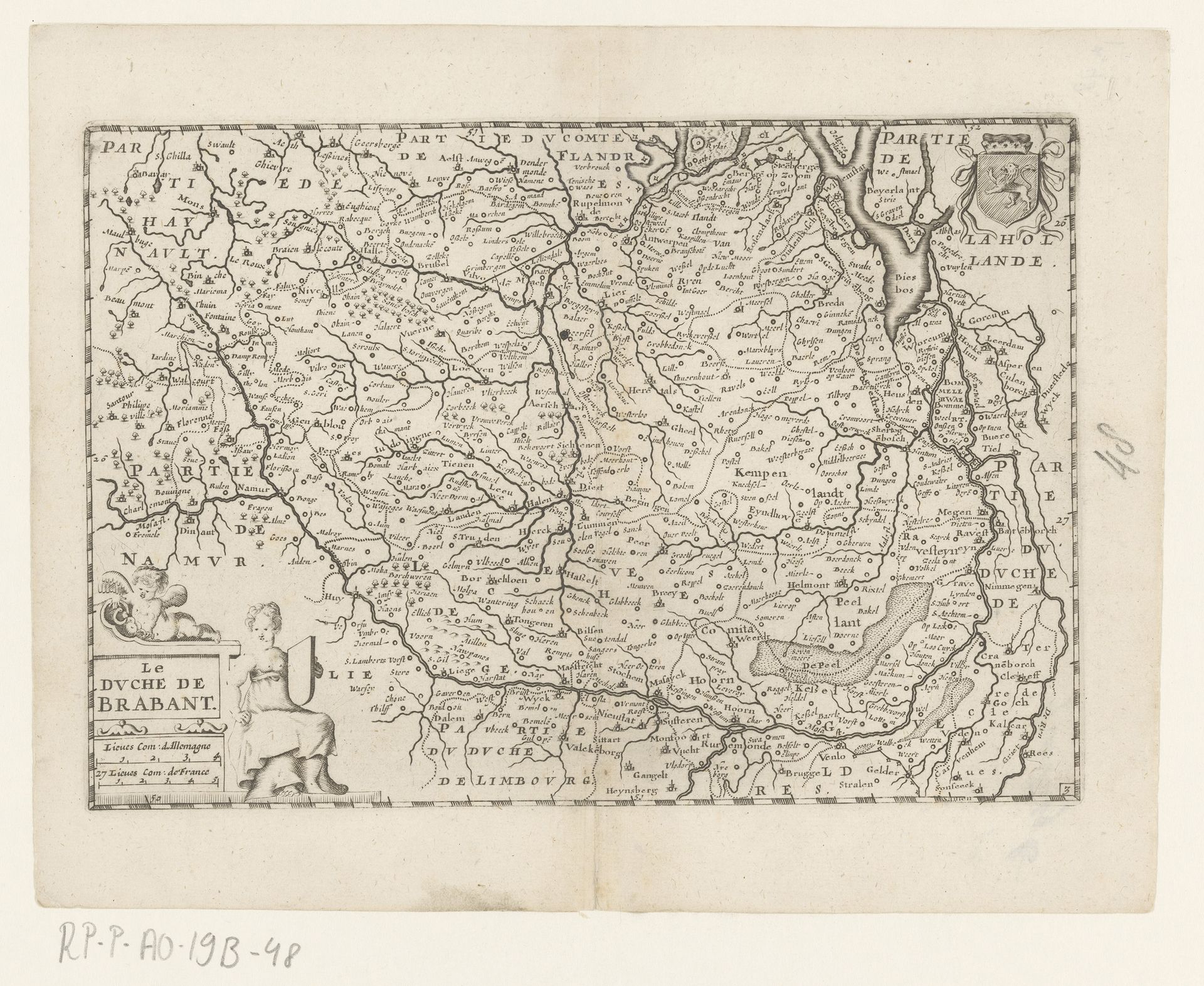 Kaart van het hertogdom Brabant by Anonymous