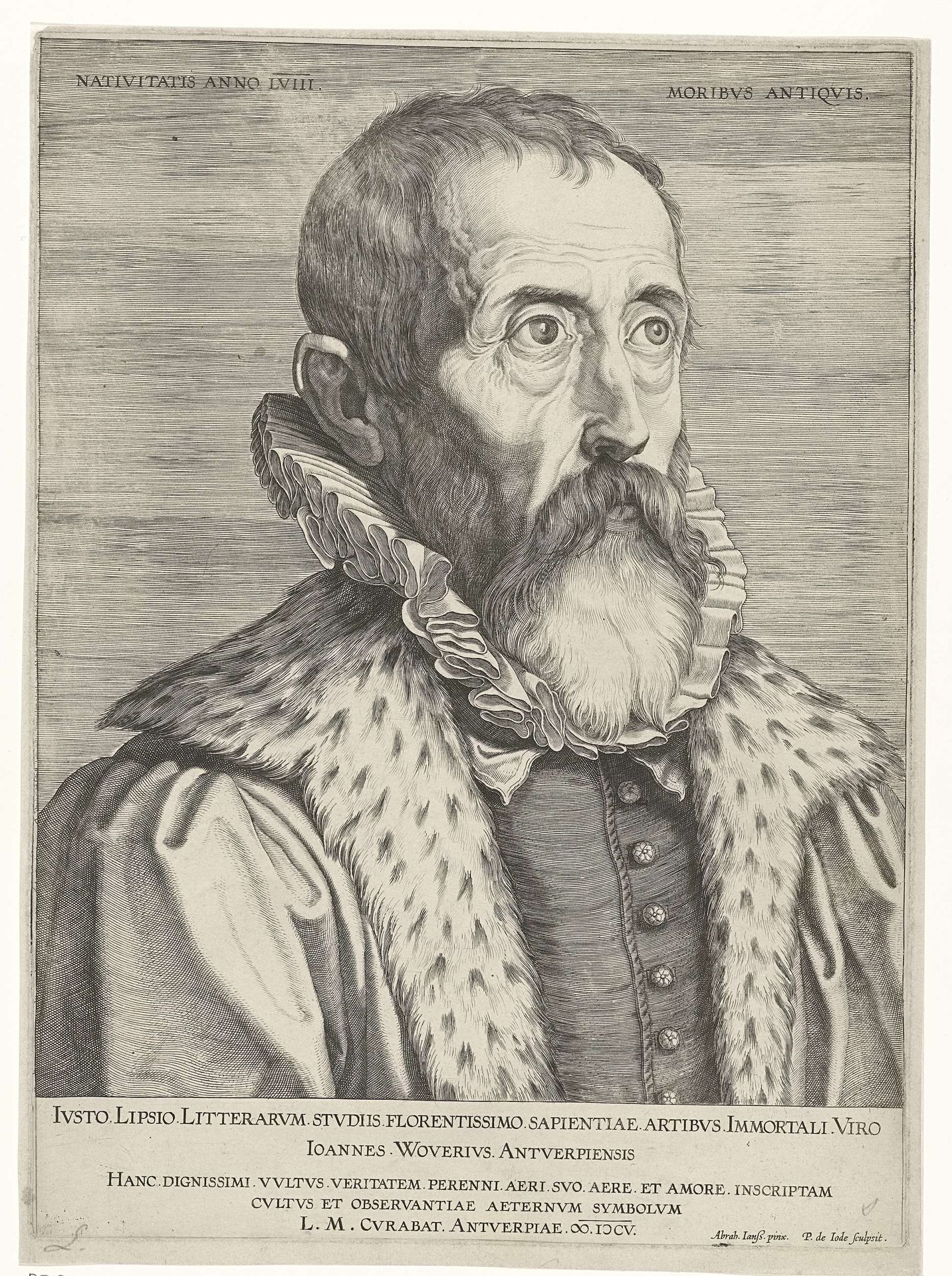 Portret van Justus Lipsius by Pieter de Jode I