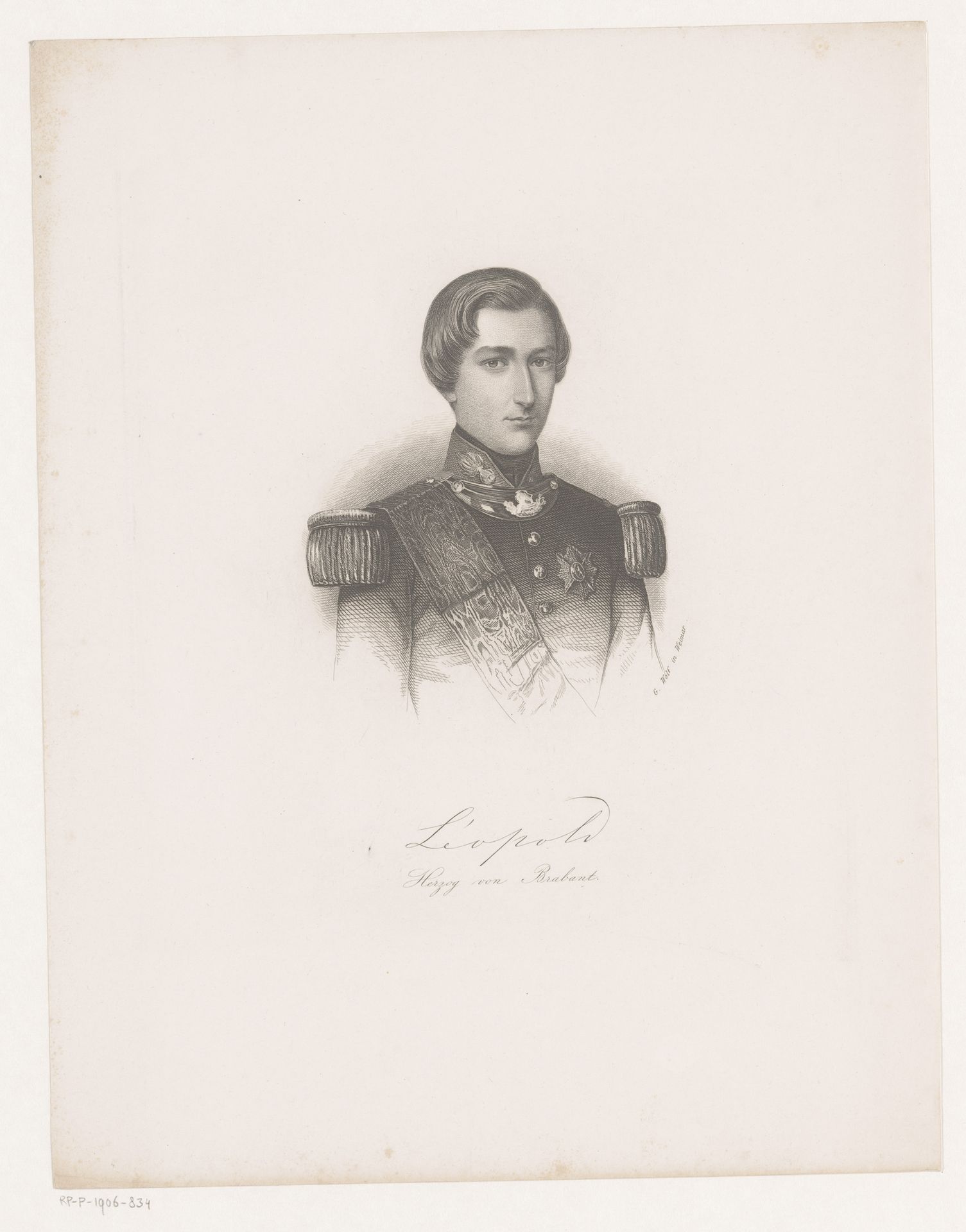 Portret van Leopold II, koning van België by Georg Wolf