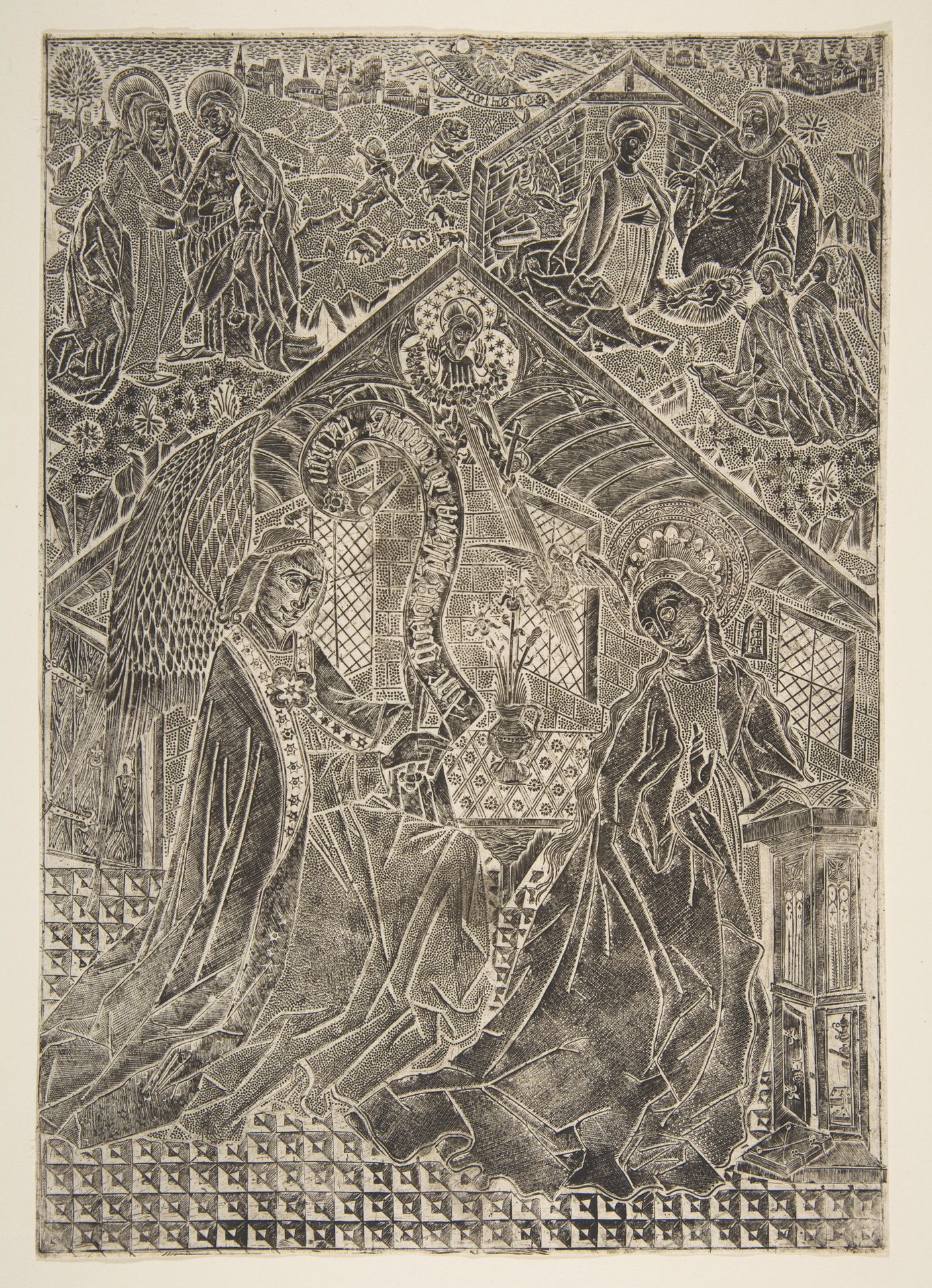 The Annunciation, Visitation, and Nativity (Schr. 2865) by Anonymous