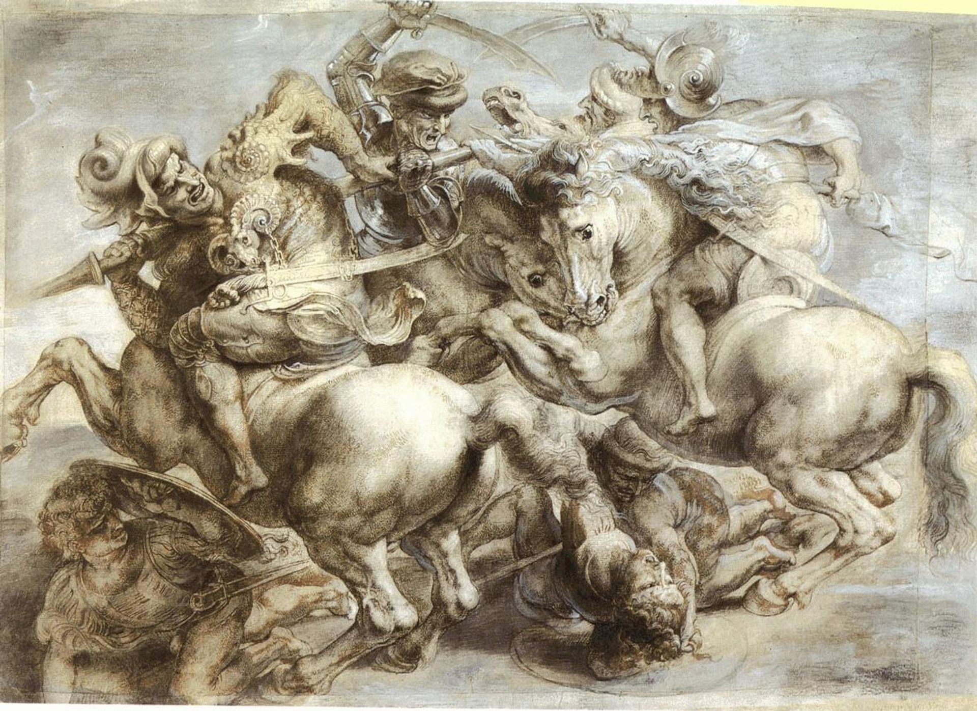 Copy of Battle of Anghiari, the lost painting by Leonardo da Vinci by Peter Paul Rubens