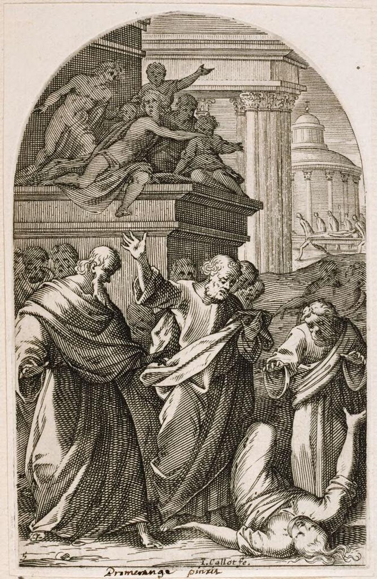 Death of Sapphira by Jacques Callot