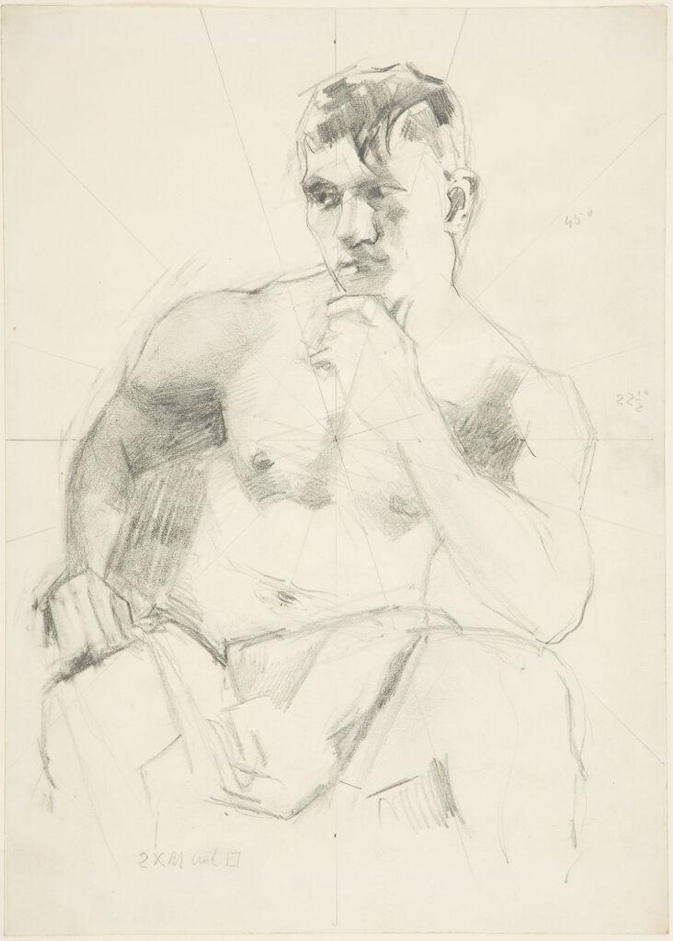 Seated Nude Youth by Denman Waldo Ross