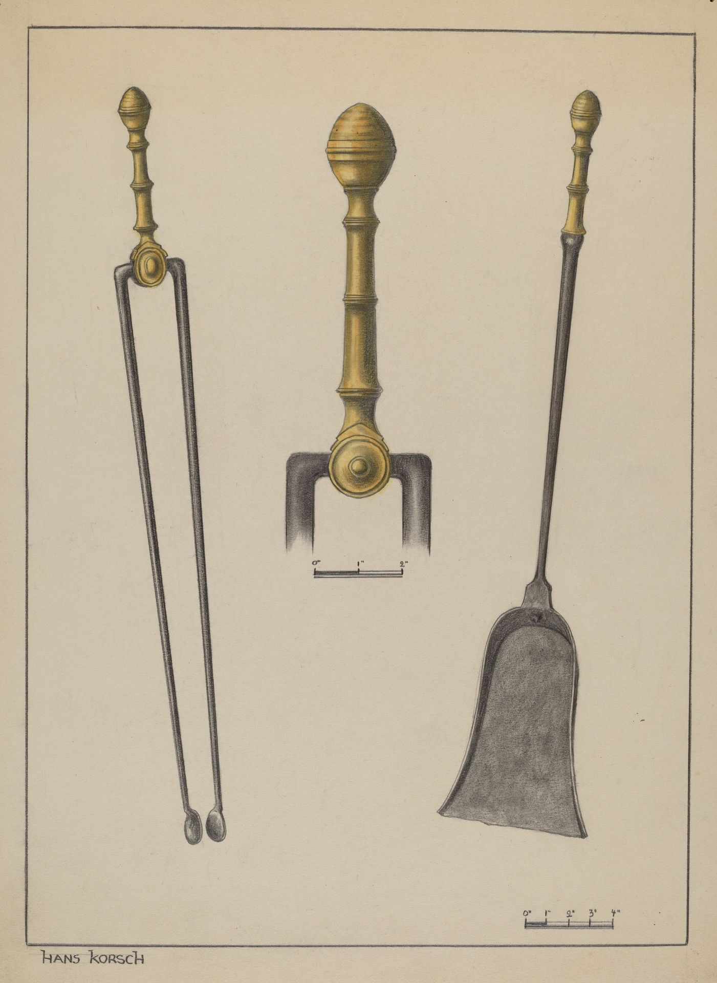 Fire Tongs and Shovel by Hans Korsch
