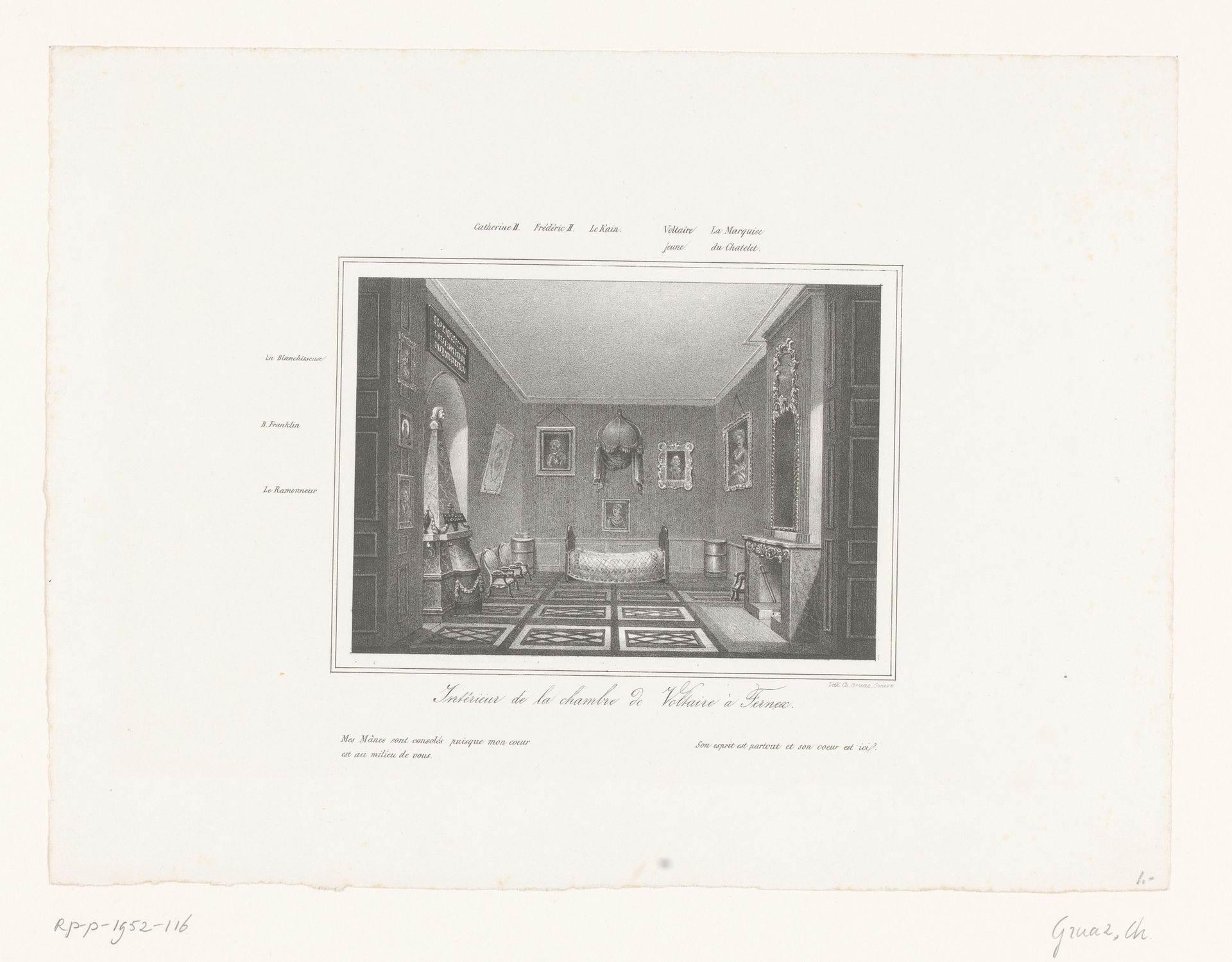 Interieur van Château de Ferney-Voltaire by Anonymous