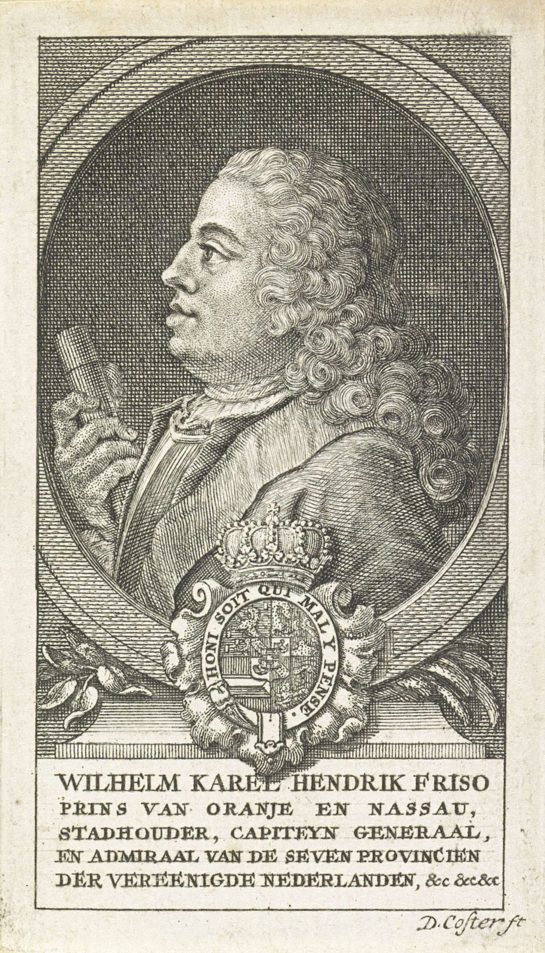 Portret van Willem IV, prins van Oranje-Nassau by David Coster