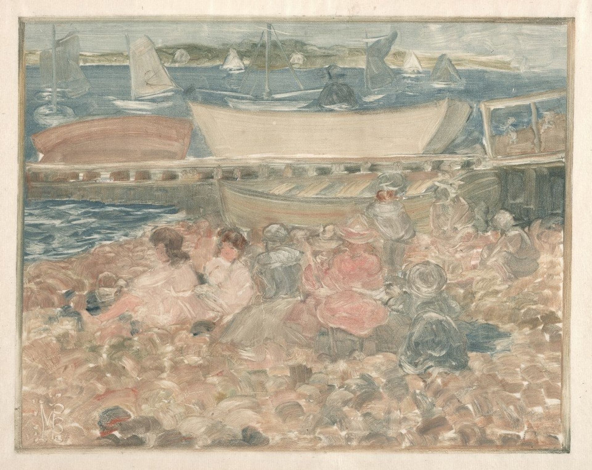 Shipyard, Children Playing by Maurice Prendergast