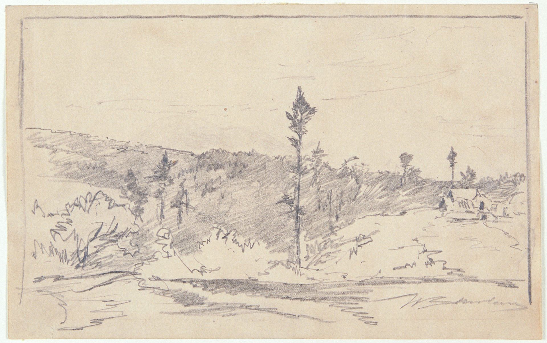 Sketch made on Indian Reservation by Walter Shirlaw