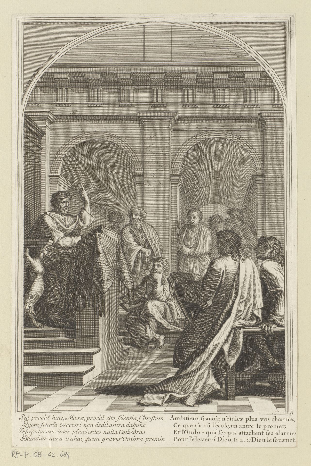 Heilige Bruno onderwijst theologie in Reims by François Chauveau