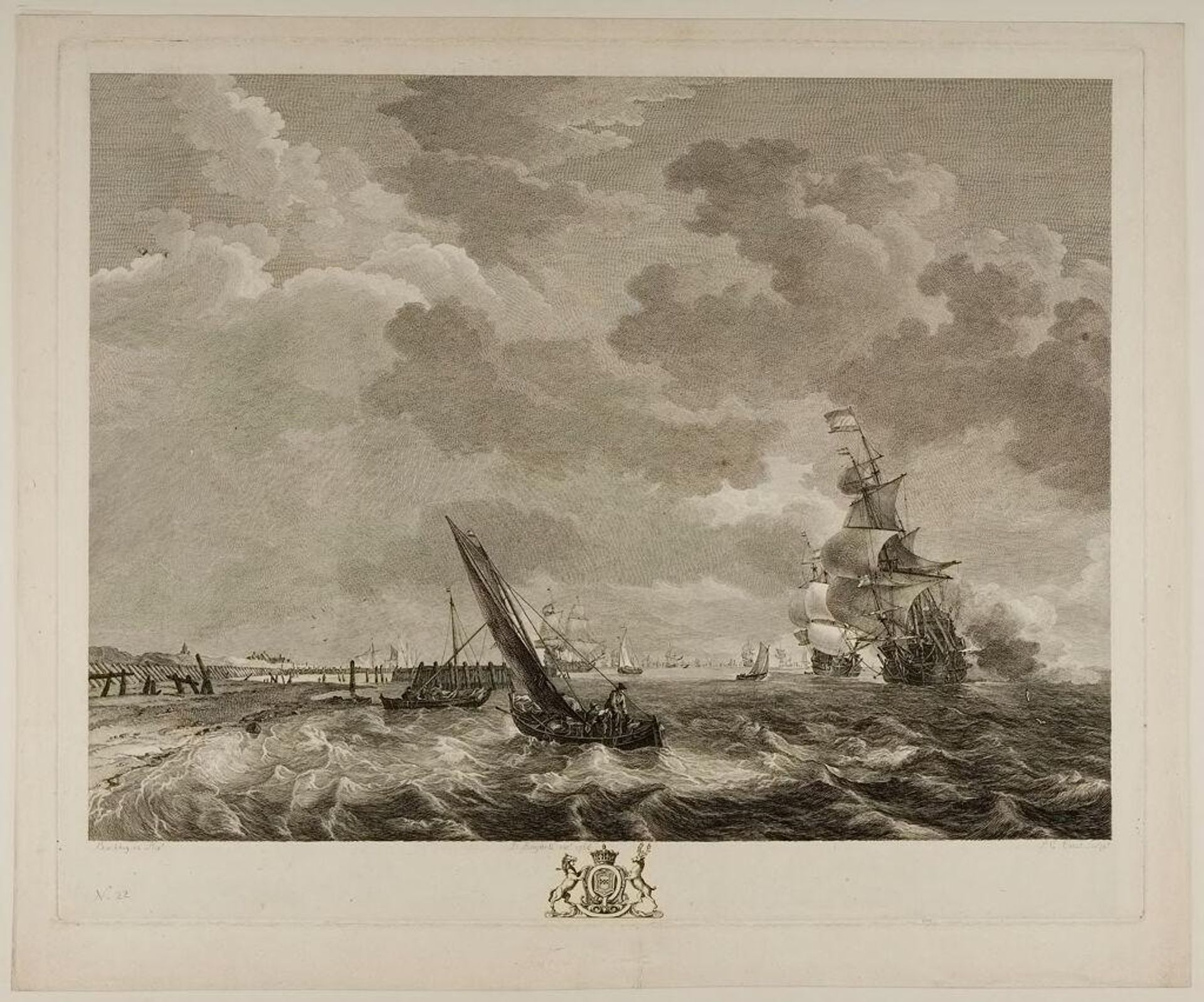 Moderate Gale by Pierre Charles Canot