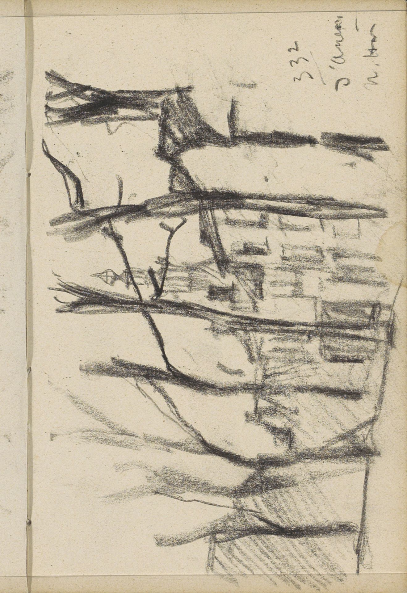 Gezicht op een straat met een rij bomen by George Hendrik Breitner