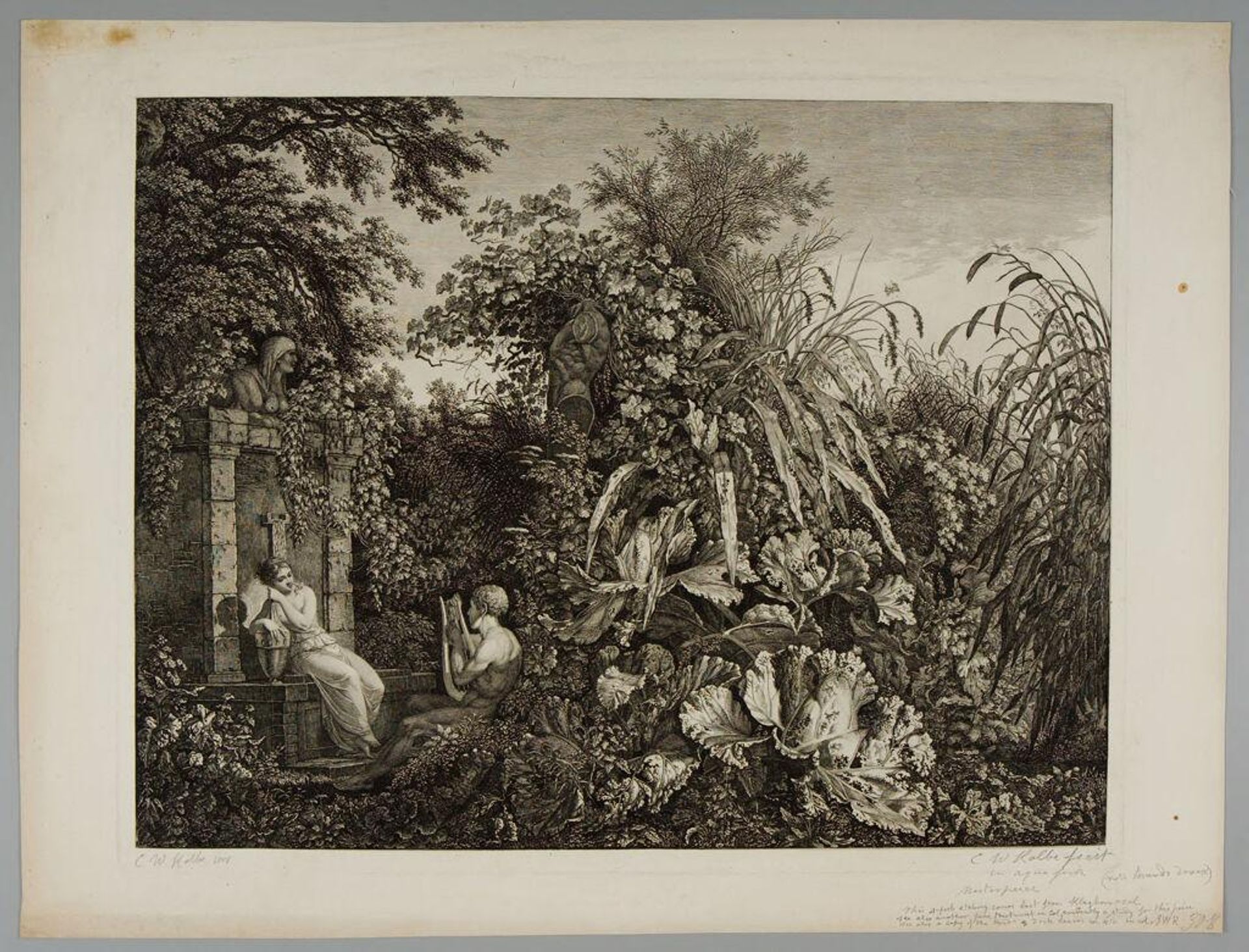 Marshy Landscape with a Young Woman and Lyre Player before a Fountain by Carl Wilhelm Kolbe