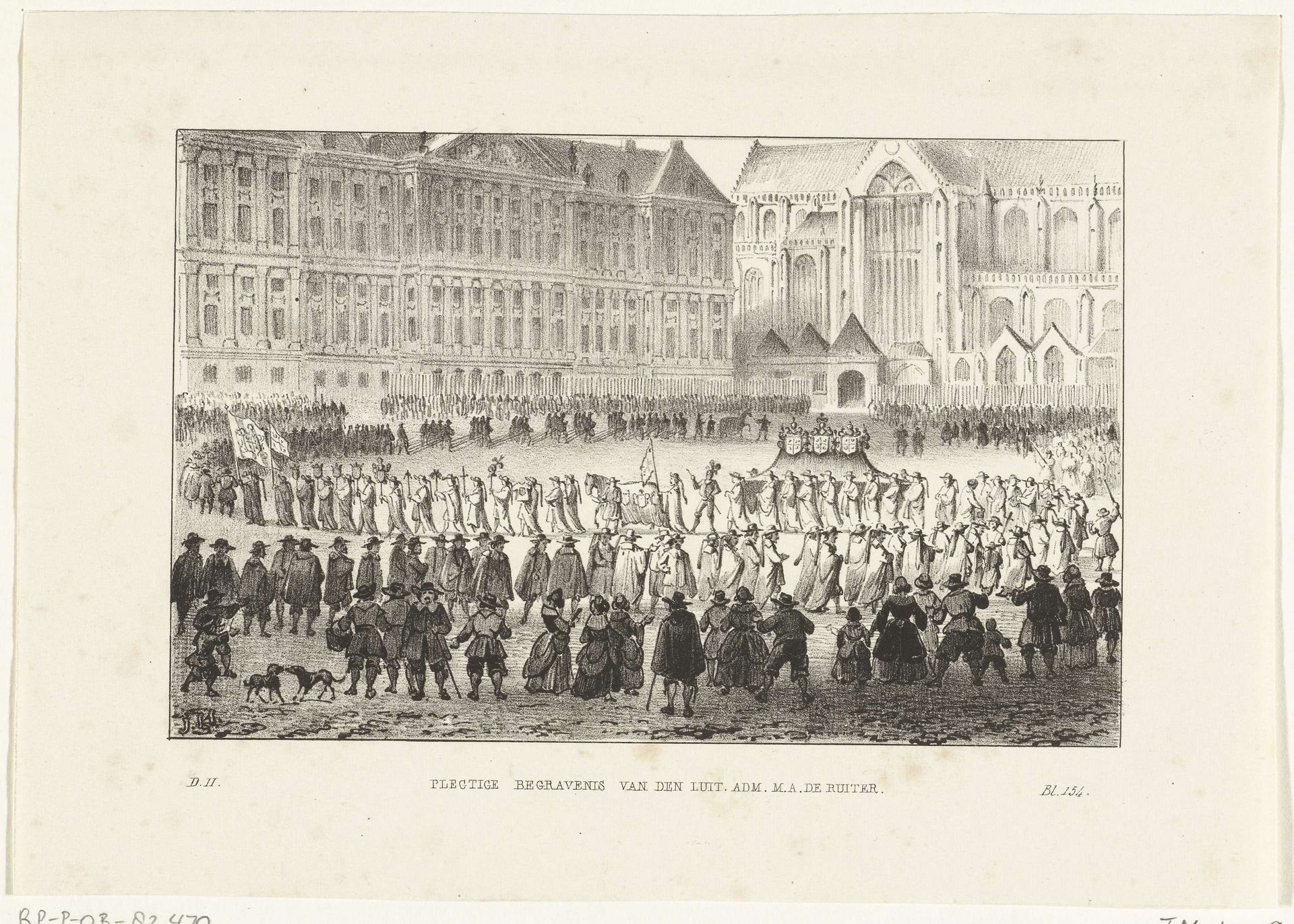 Begrafenisstoet van Michiel de Ruyter, 1677 by Anonymous