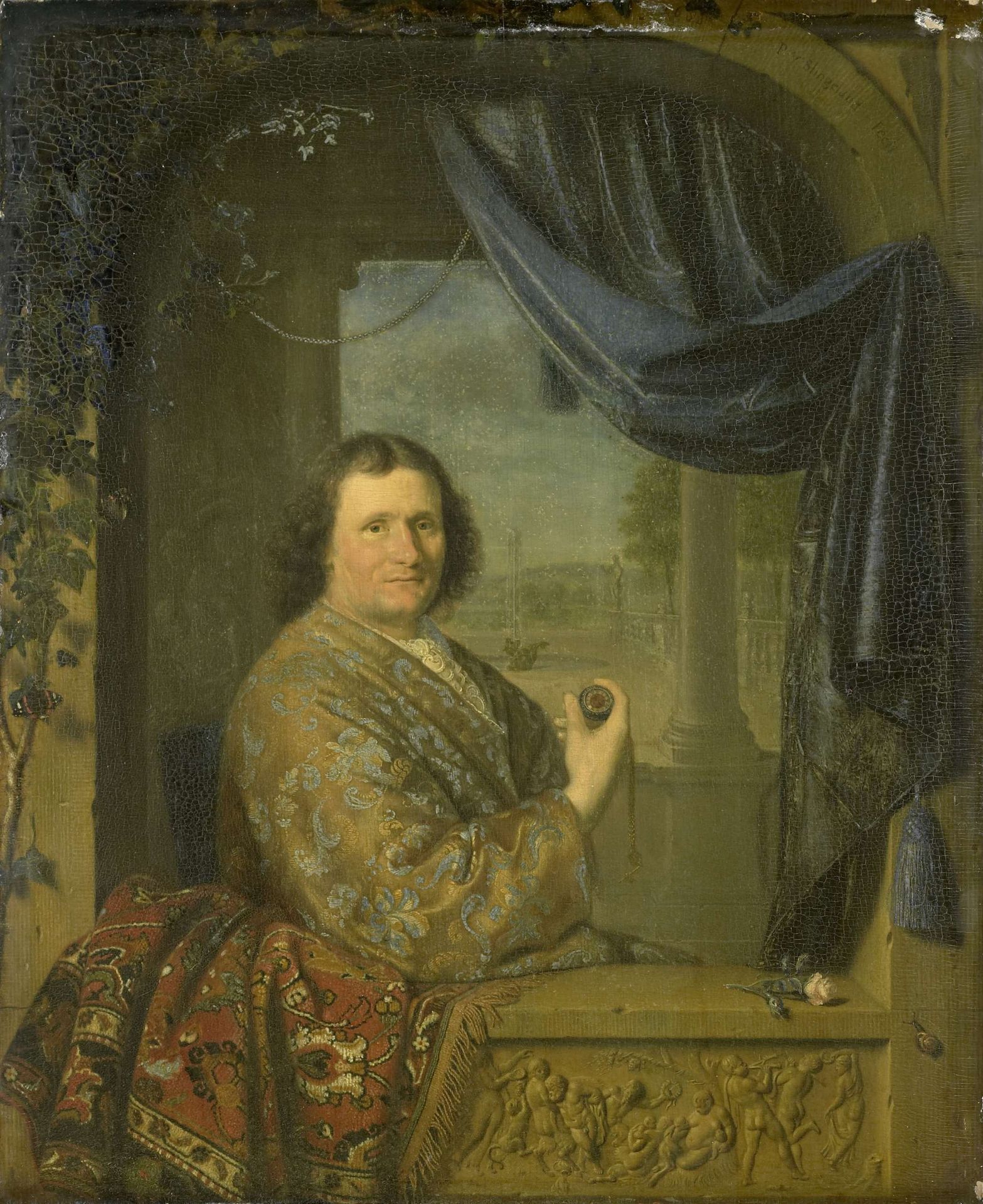 Portrait of a Man with a Watch by Pieter van Slingelandt