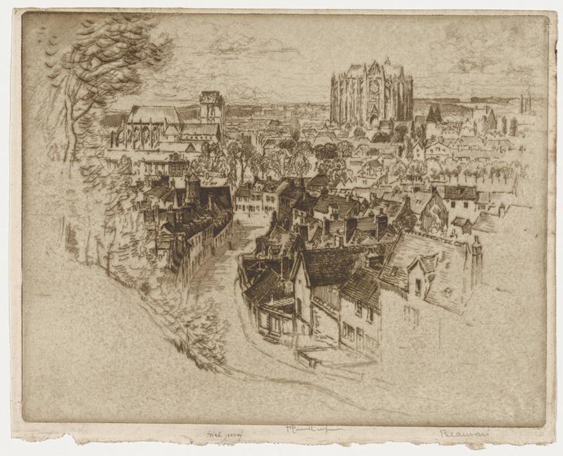 Beauvais from the Boulevard by Joseph Pennell