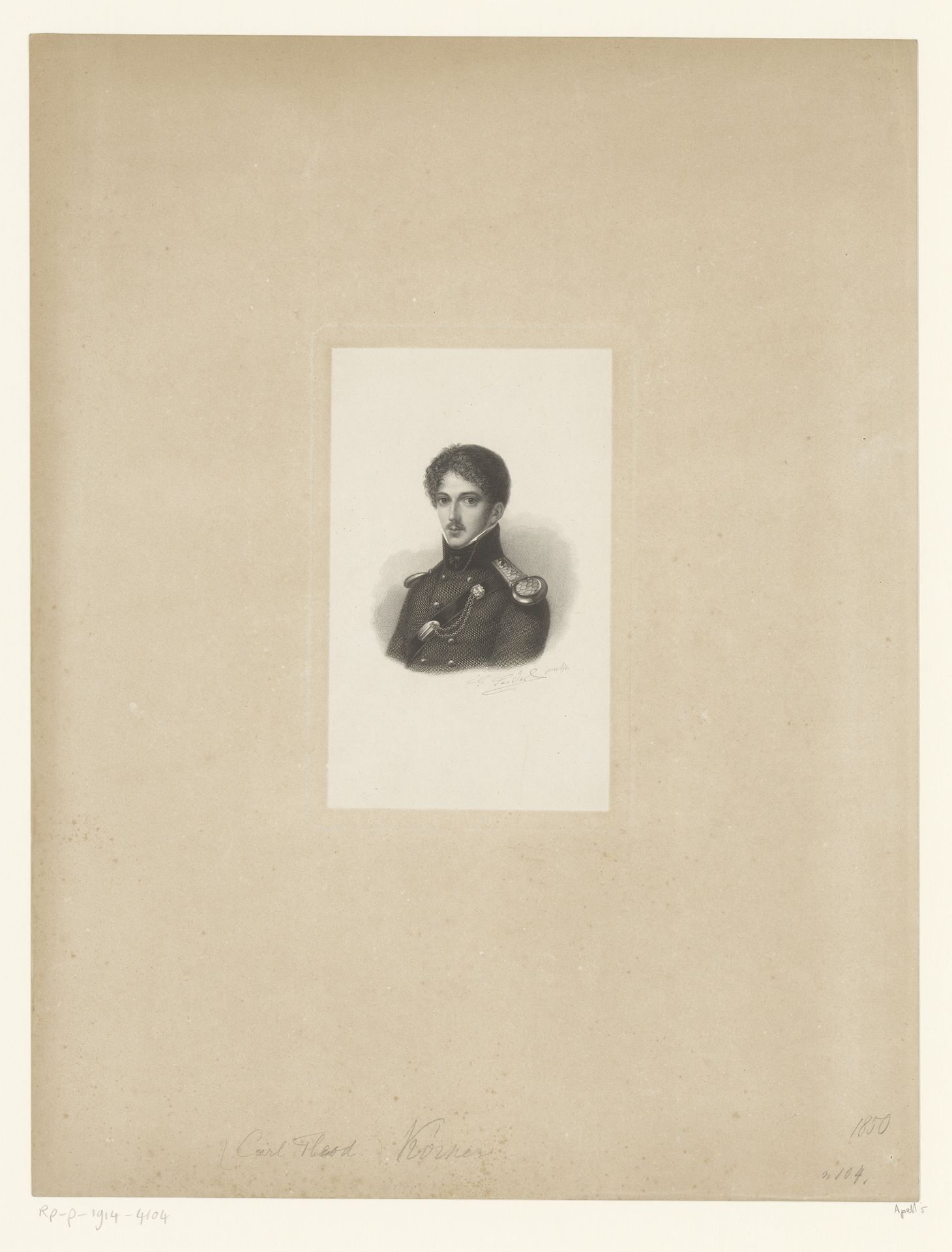 Portret van Theodor Körner by Gustav Seidel