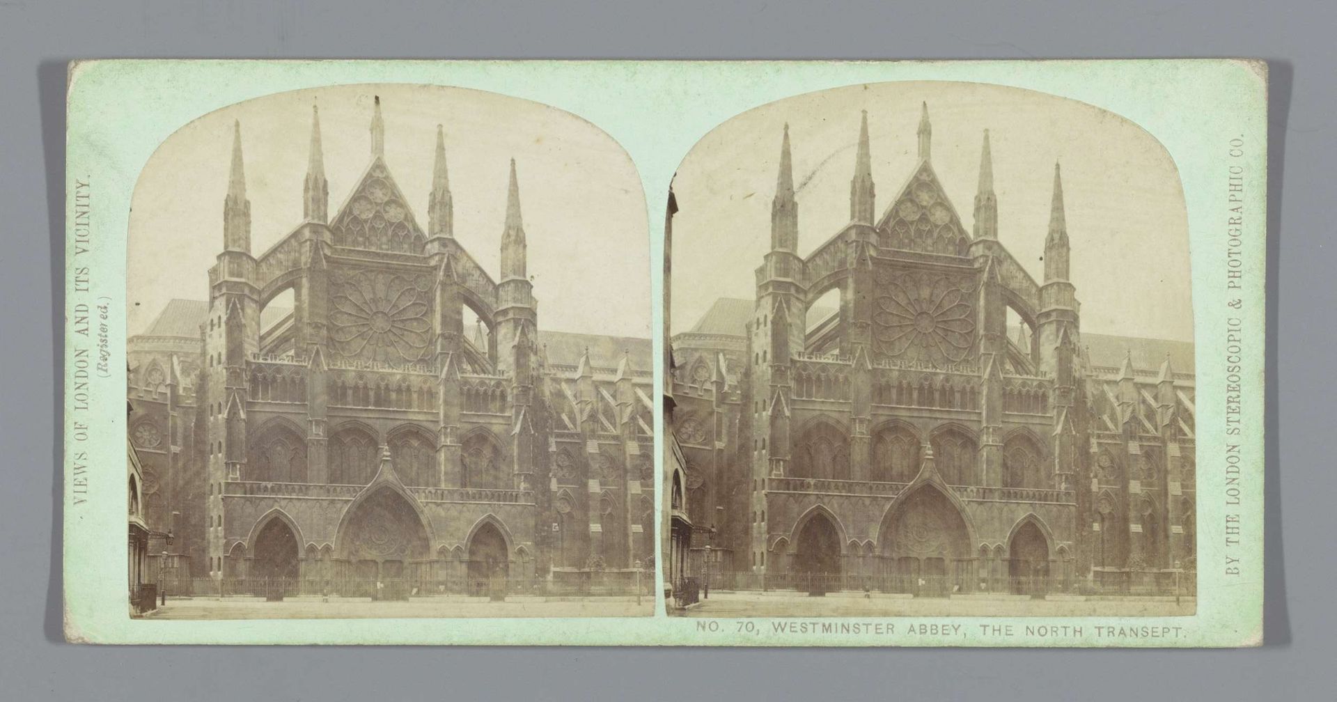 Gezicht op het noordtransept van Westminster Abbey by London Stereoscopic Company