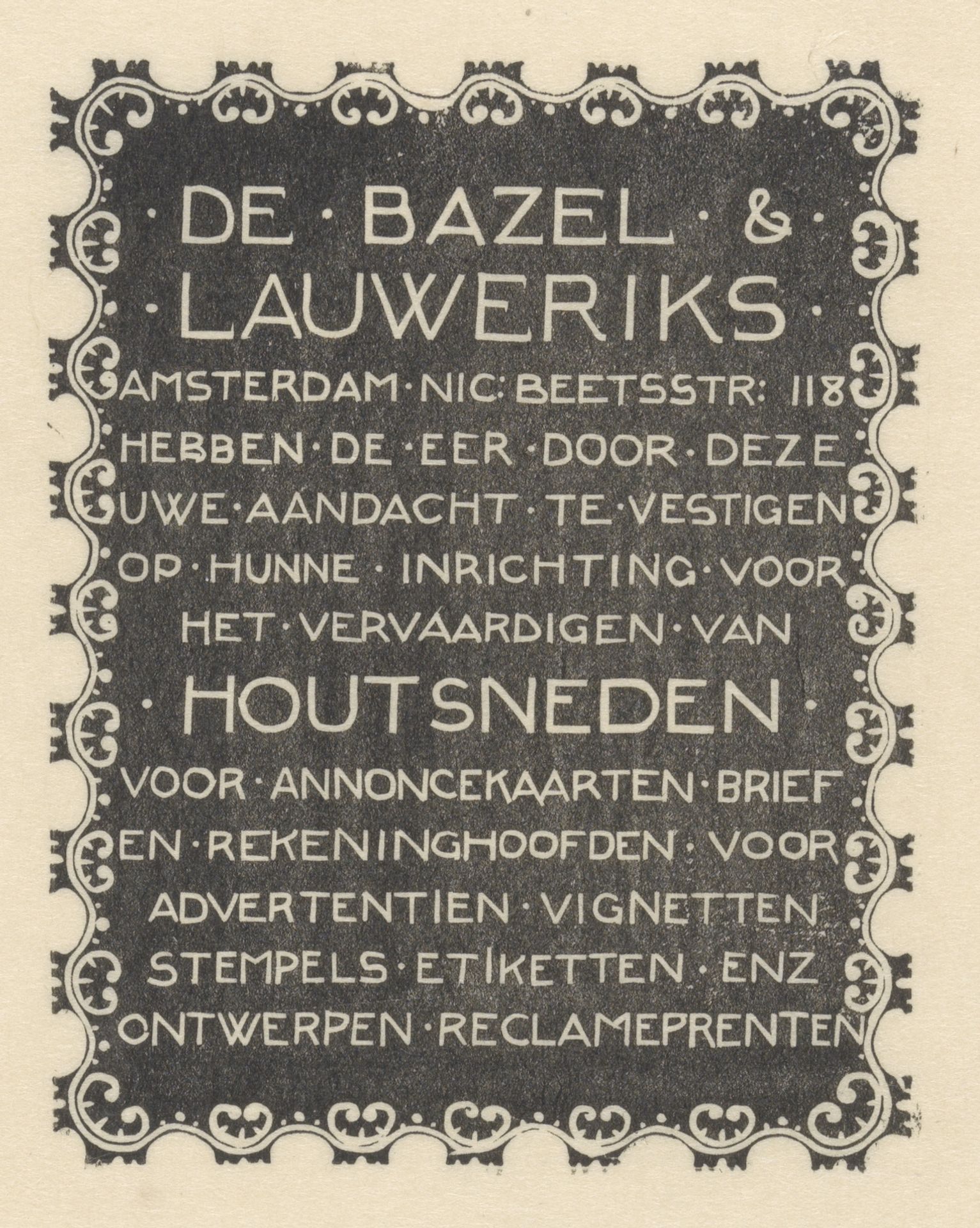 Aankondiging lezingen van A. Besant by Mathieu Lauweriks