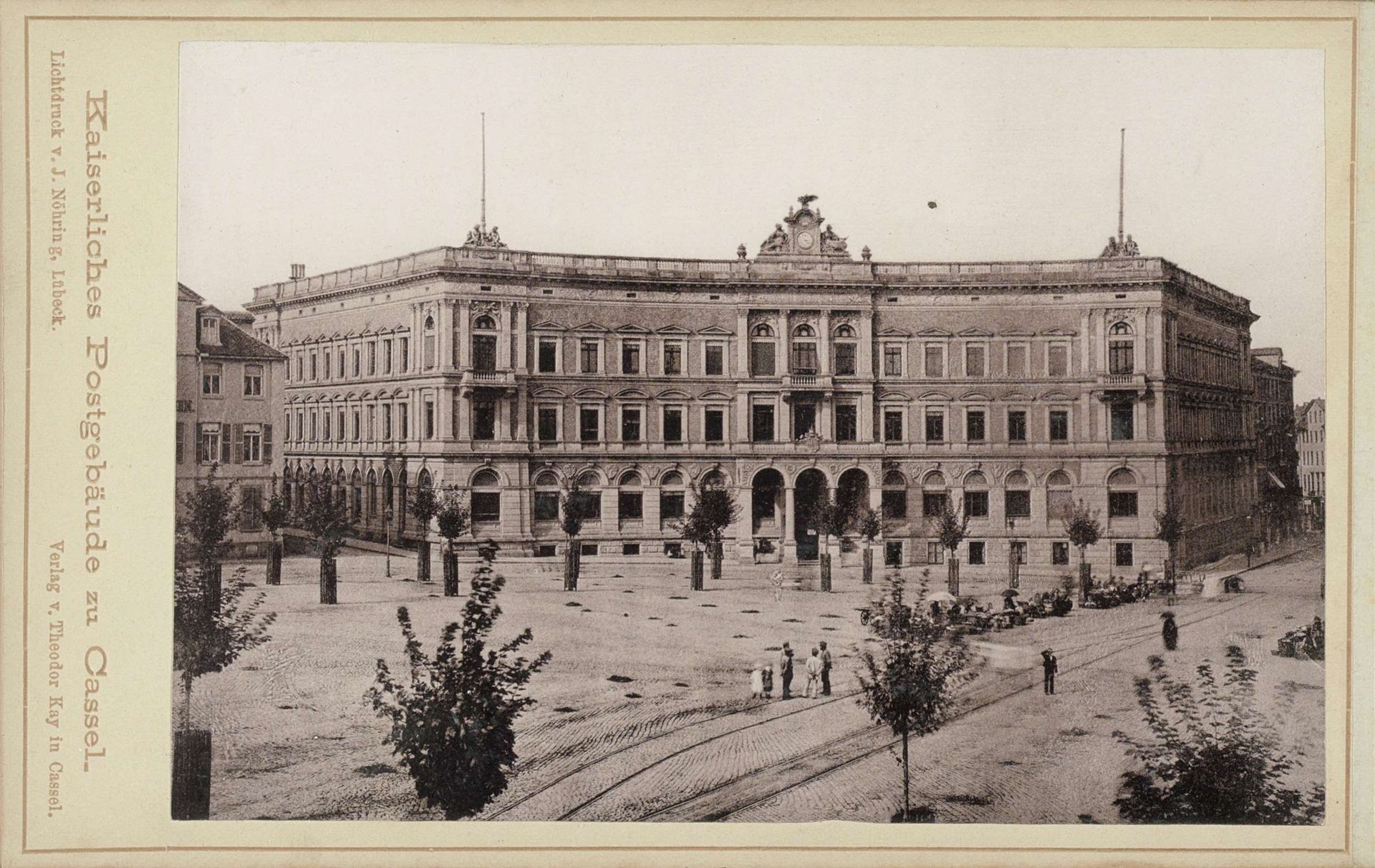Exterieur van het Keizerlijk postkantoor in Kassel by Johan Nöhring