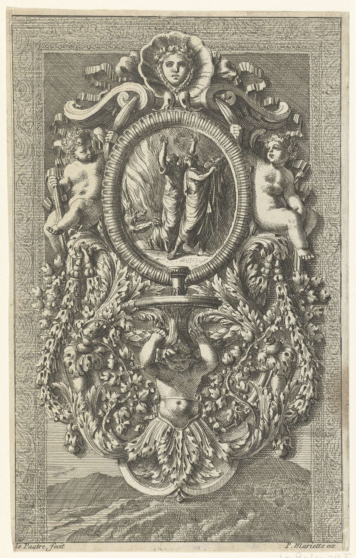 Kandelaar met Orpheus en Eurydice by Jean Lepautre