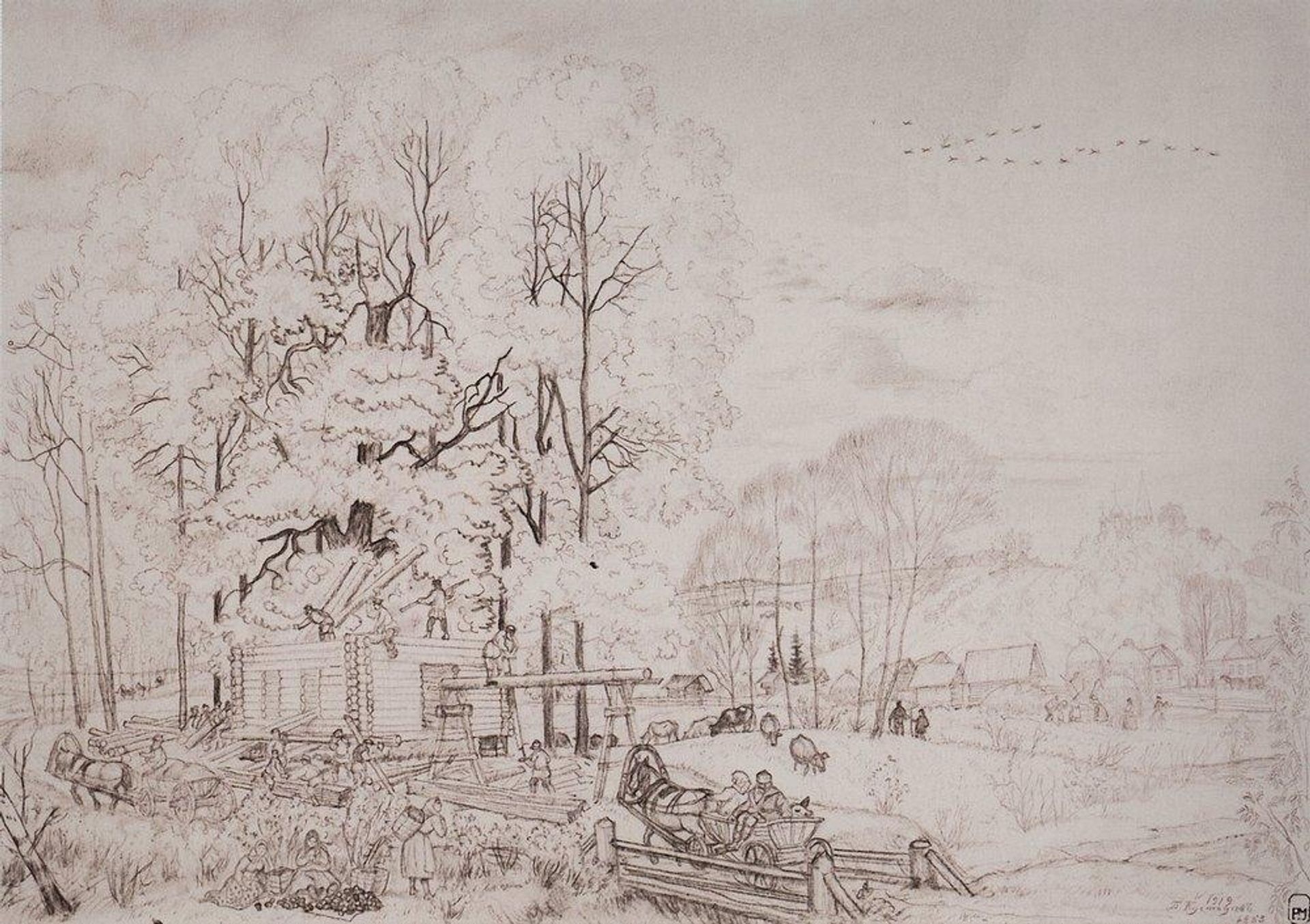 Autumn by Boris Kustodiev