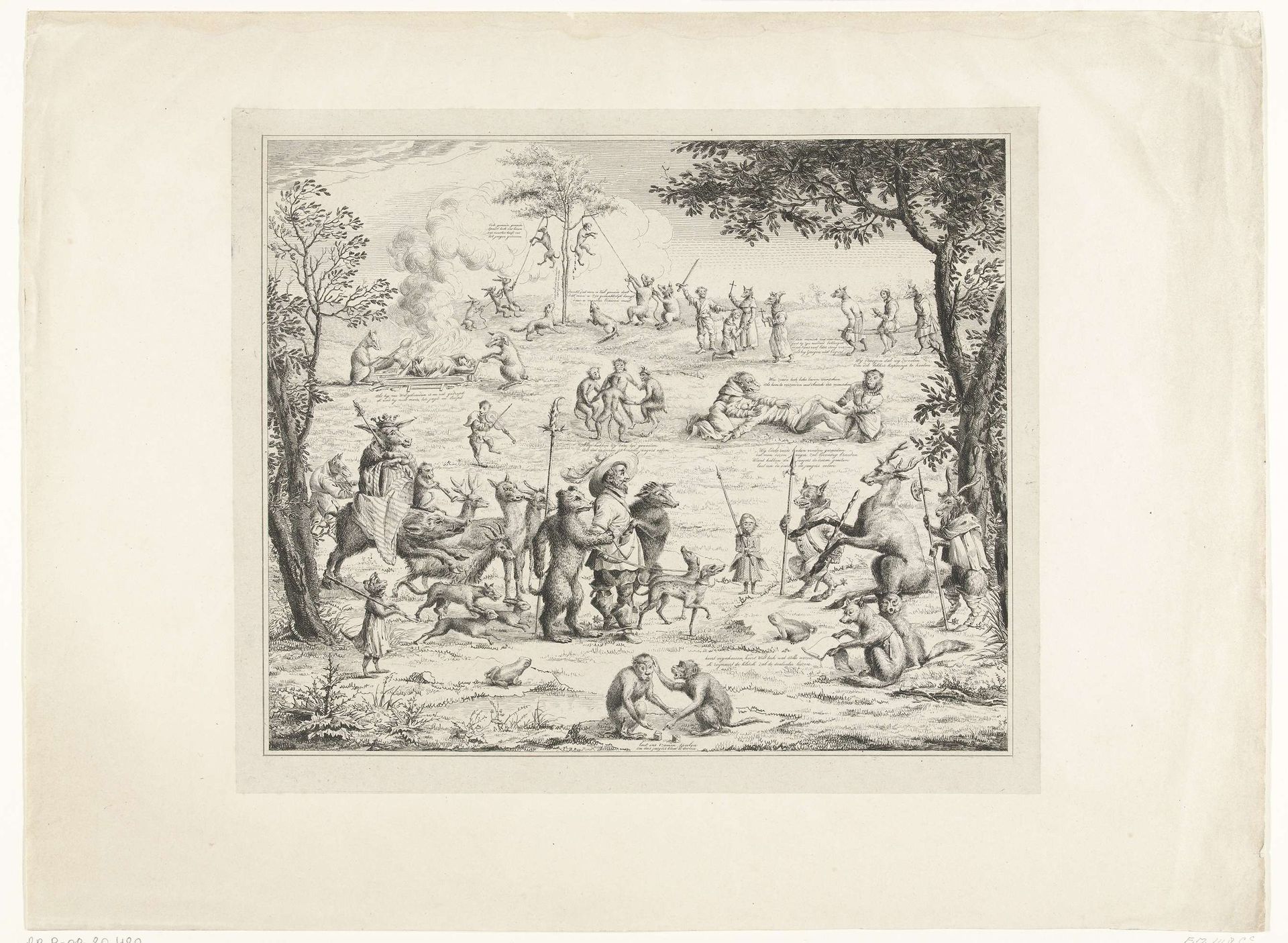 De jager berecht door de dieren, ca. 1600 by Anonymous